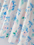 Blue Bow Floral Print Milk Silk Girls Dress