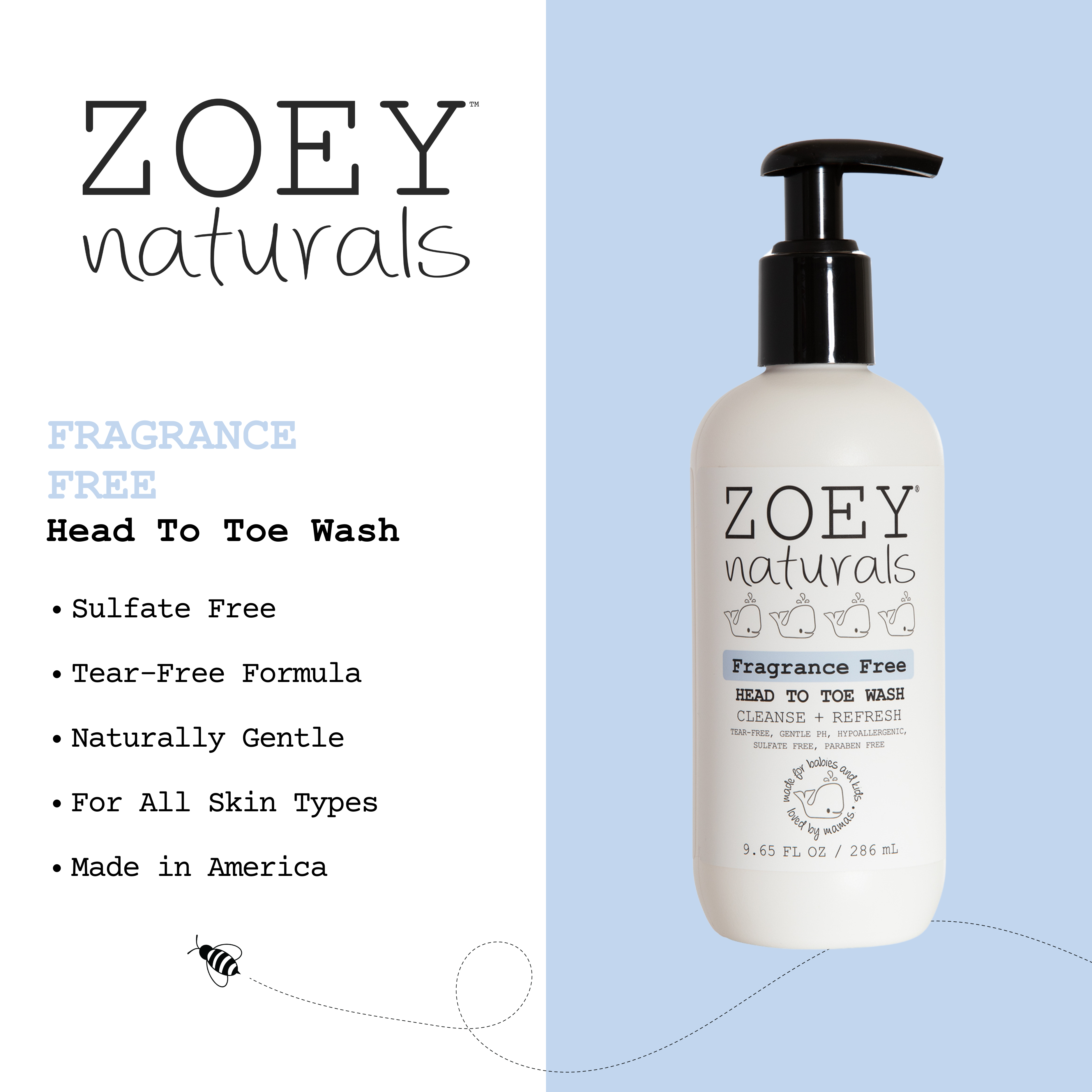 Zoey Naturals - Fragrance Free Head To Toe Wash