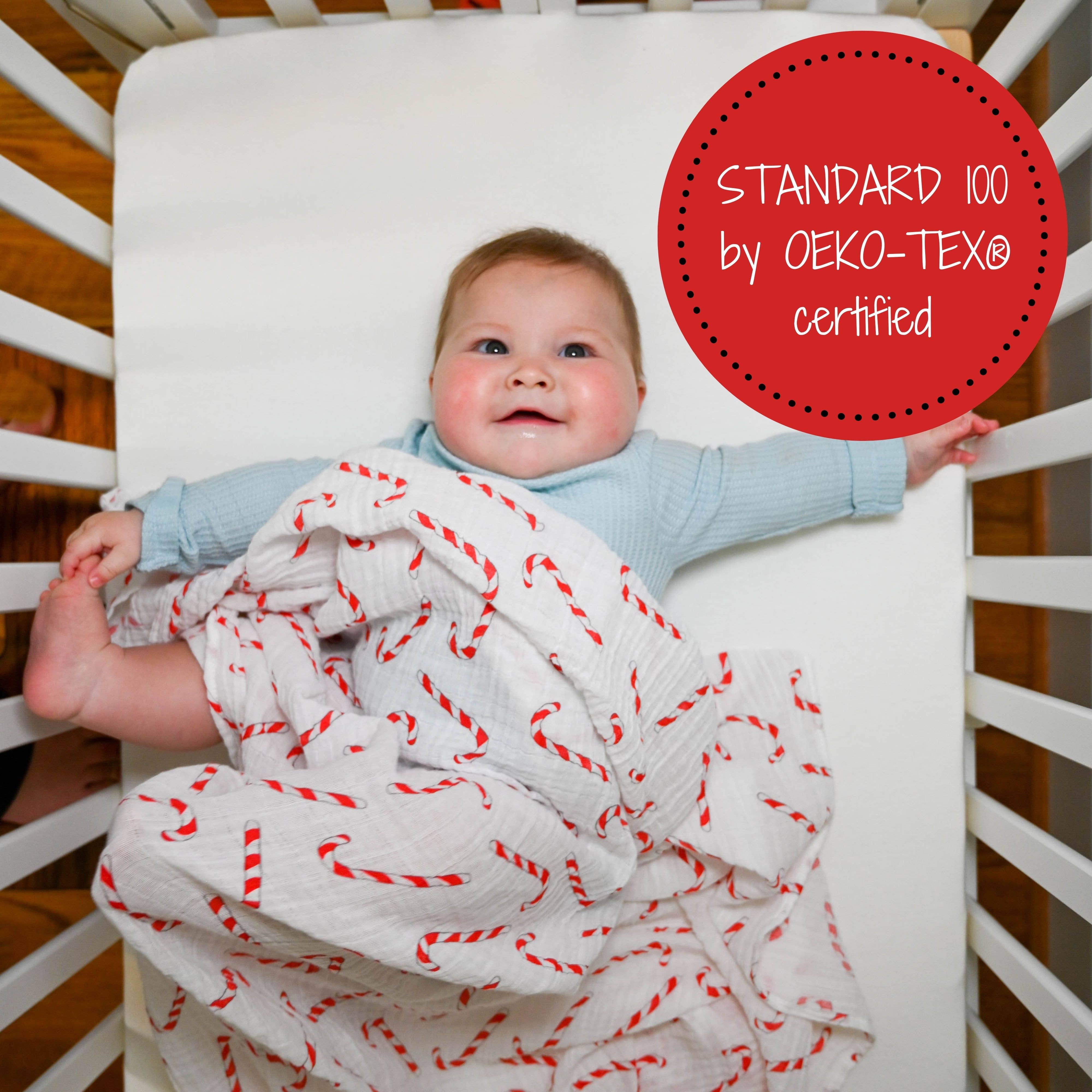 LollyBanks - Mint To Be Together Christmas Holiday Baby Swaddle Blanket