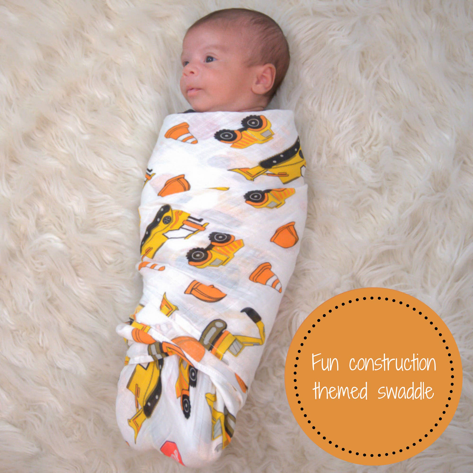 LollyBanks - Under Construction Baby Swaddle Blanket