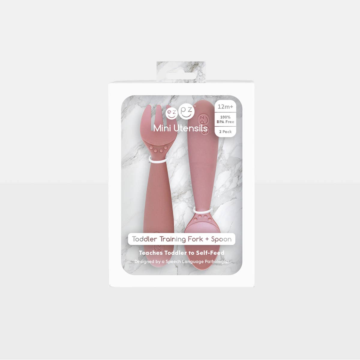 ezpz - Mini Utensils (Toddler 12+ months): Blush
