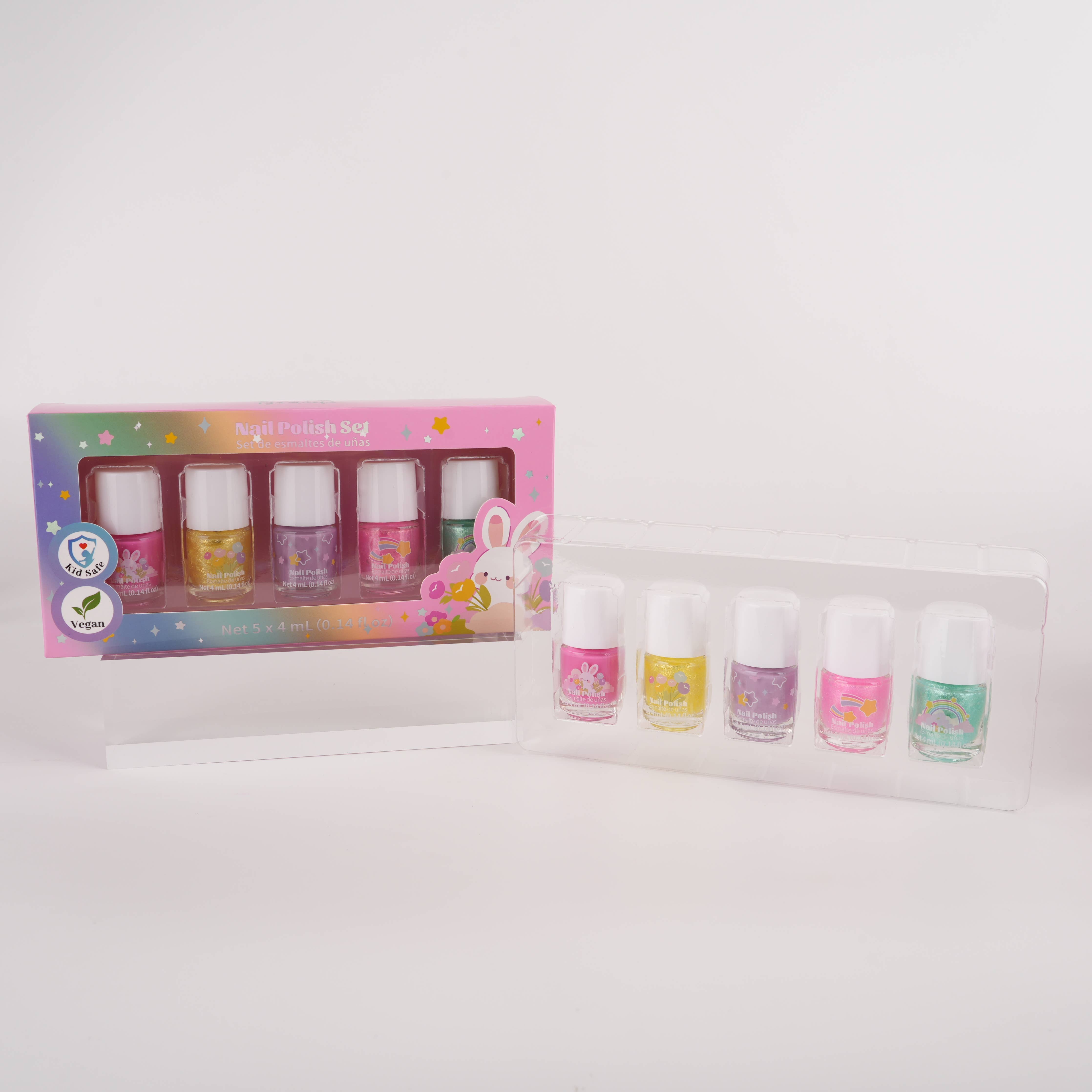 Kids Water-Based Nail Polish Set – 6 Colors Vegan & Kid-Safe