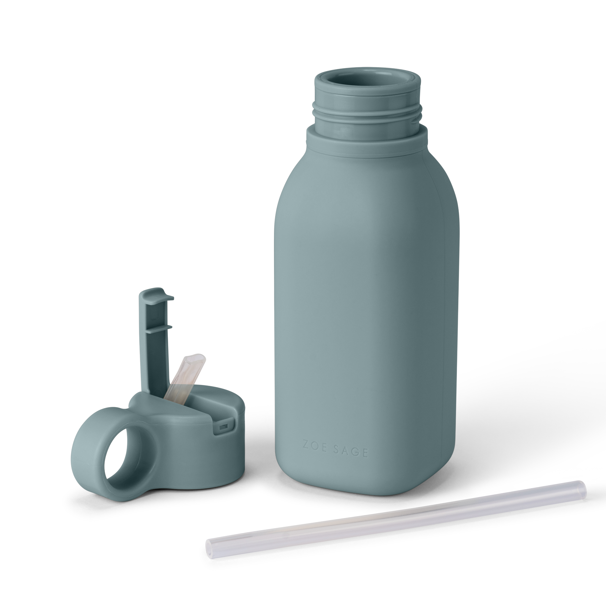 Zoe Sage - Silicone Water Bottle 450ml | Rock Blue