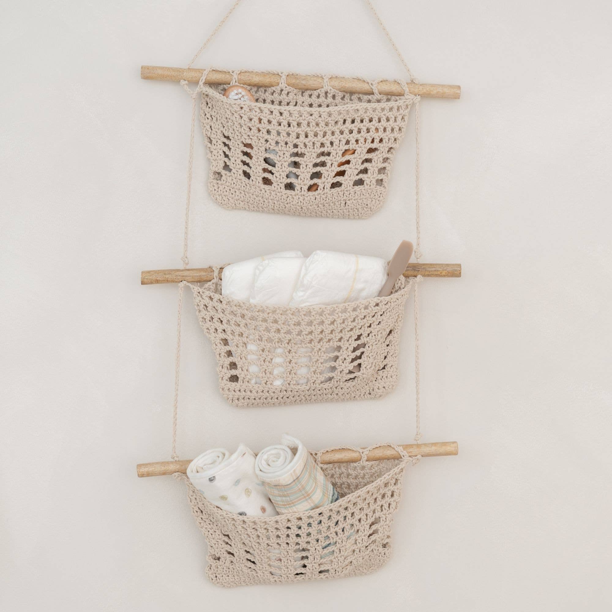 Crane Baby - Charlie Farmhouse 3 Tier Toy Hanging Wall Storage
