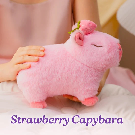 Capyera- Strawberry Capybara Plushie 10"