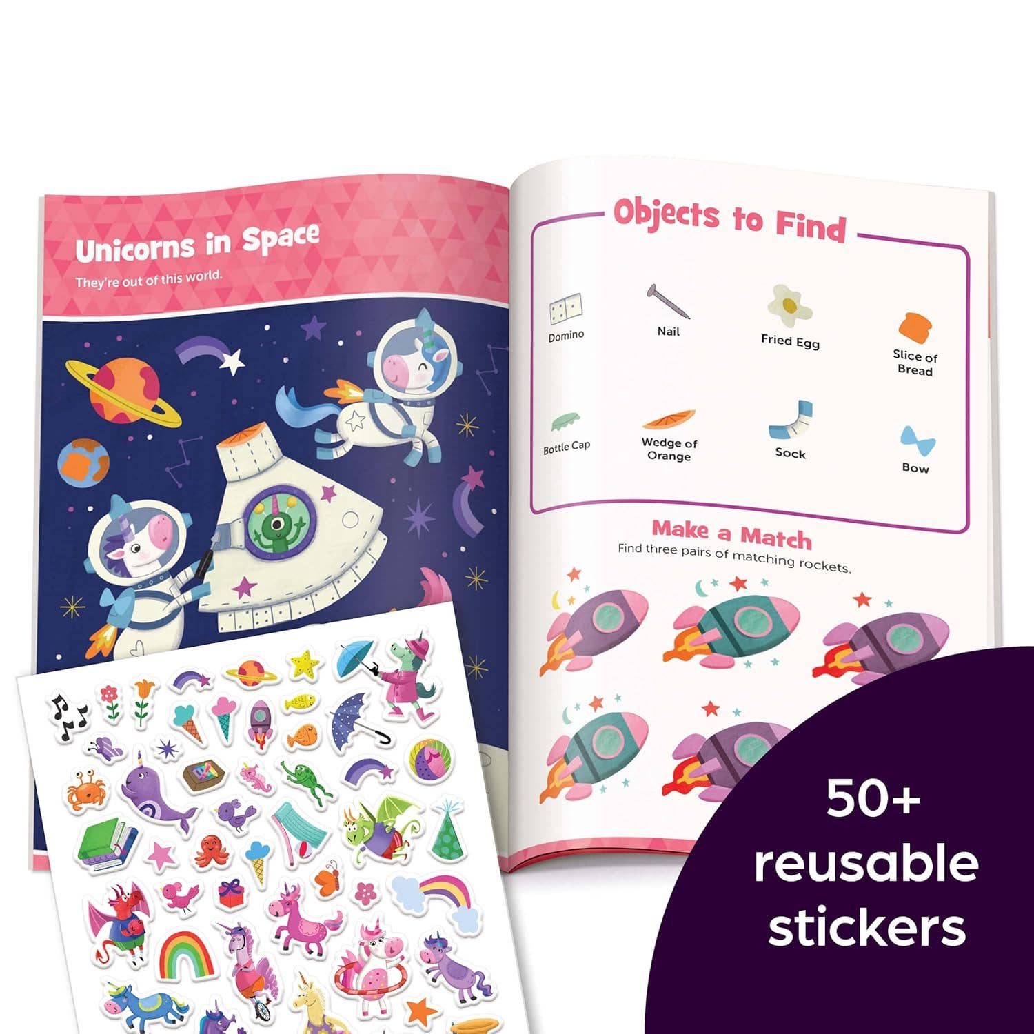 Highlights for Children - Unicorn Hidden Pictures Puffy Sticker Playscenes