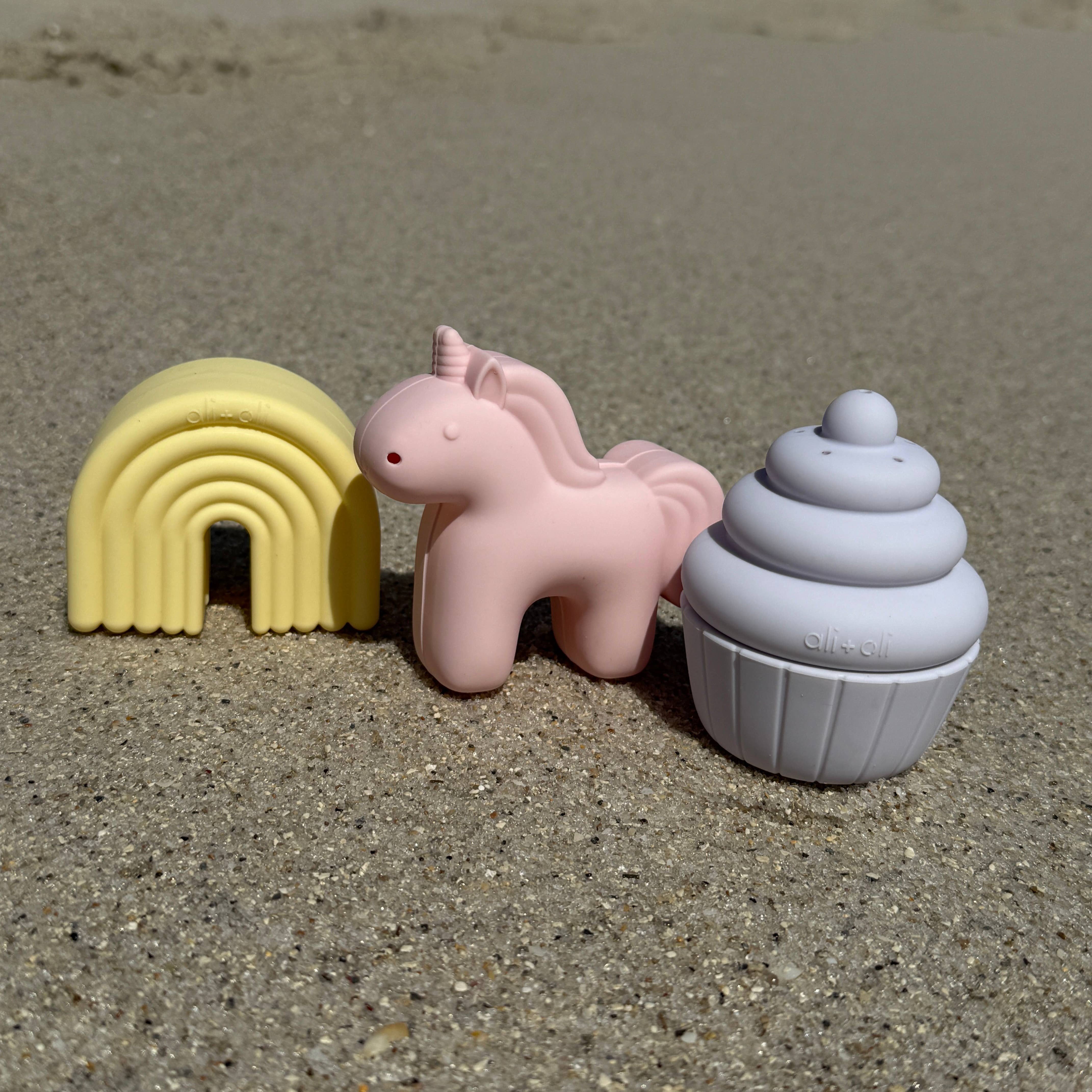 Ali+Oli - Ali+Oli Squirt Water Bath Toy Set (Unicorn Theme) Mold Free