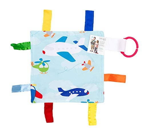 Airplanes Helicopter Crinkle Tag Square 8"x8” Sensory Toy