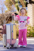 Monica + Andy - Kids Sweatshirt + Ribbed Legging Set_Palm Springs on Pink: Girl / Palm Springs on Pink / 0-3m