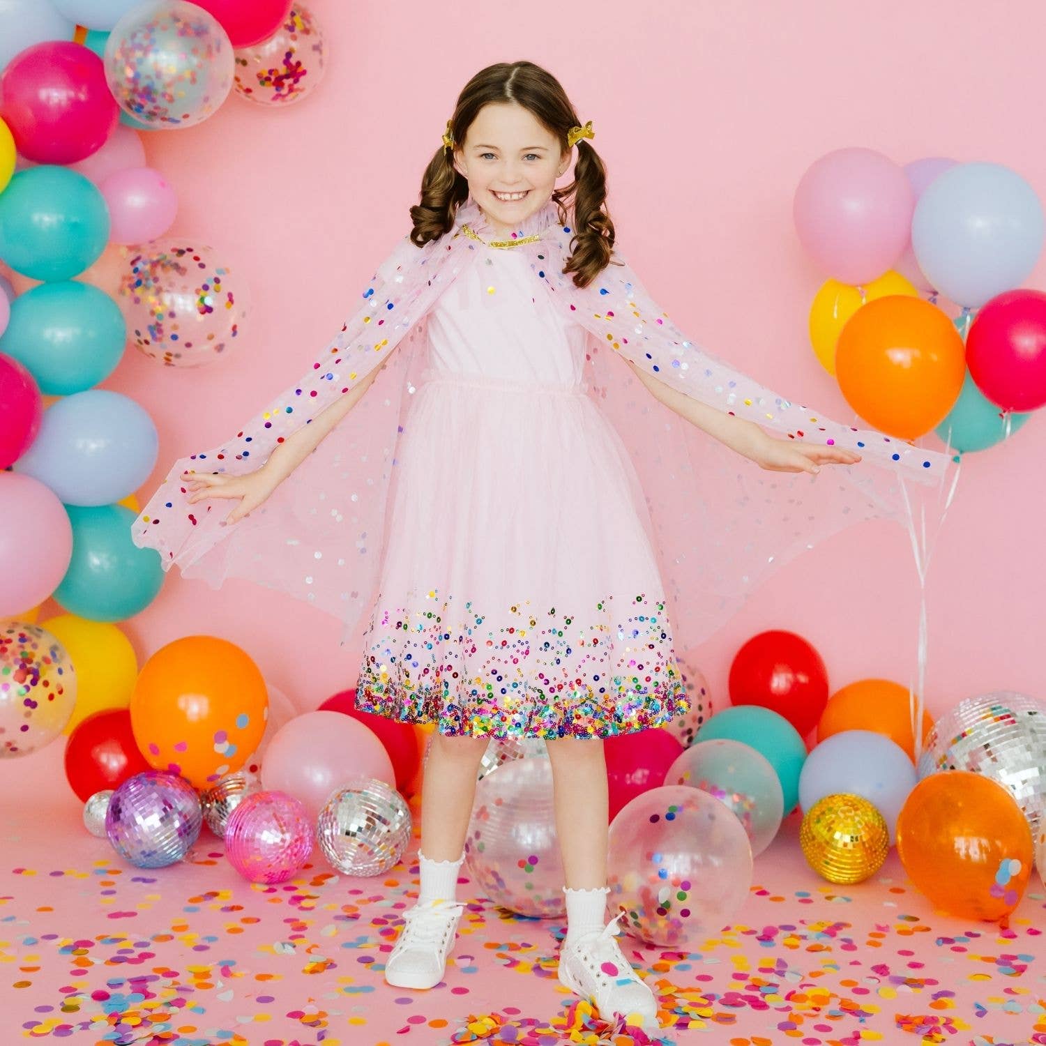 Sweet Wink - Pink Confetti Cape - Kids Dress Up Cape
