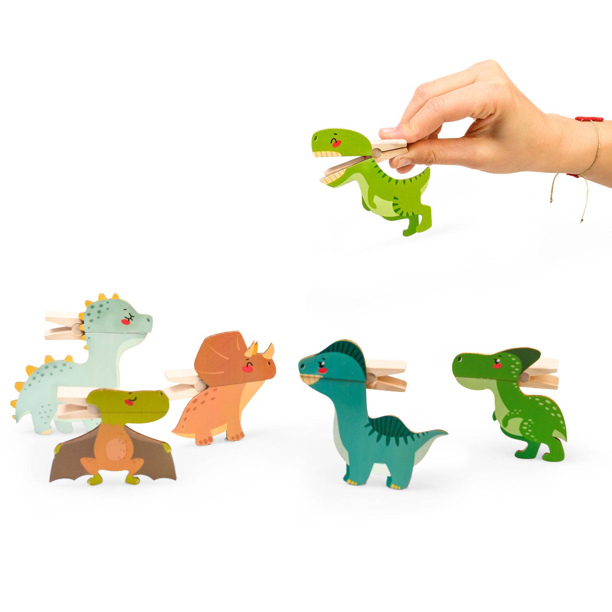 Nova Toys LLC - Clothespin Puppets Dinosaurs