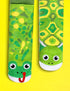 Frog & Turtle Mismatched Non-Slip Kids Socks: KIDS SMALL