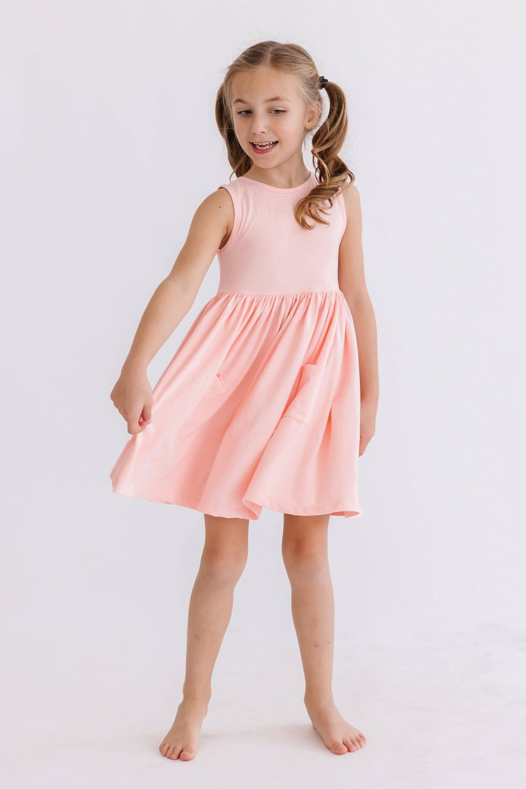 Mila & Rose - Peach Tank Pocket Twirl Dress