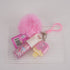 Fluffy Charm Lip Care Duo-- Lip Gloss Lip Jelly Keychain Set