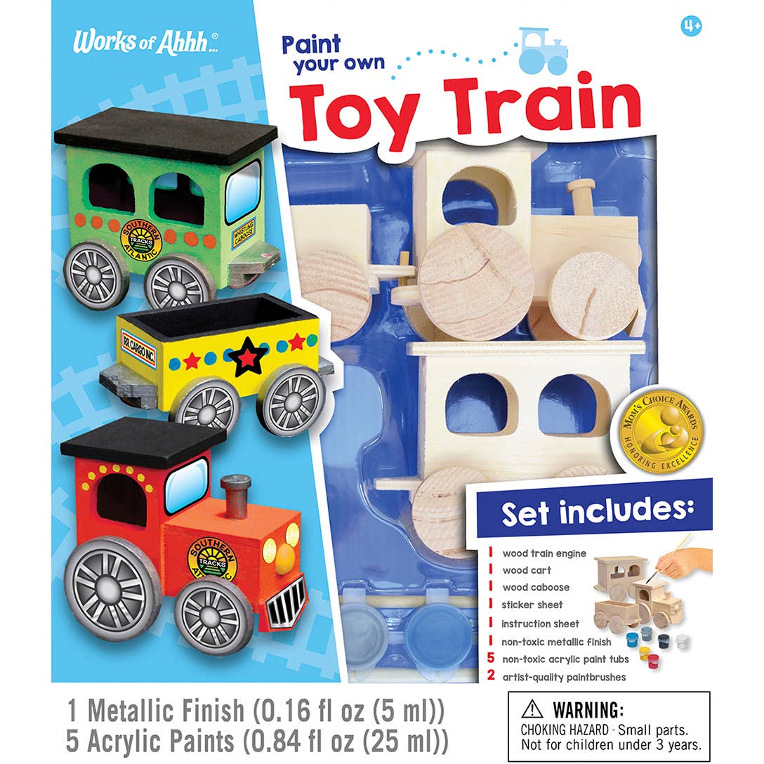 Toy Train Wood Paint Set