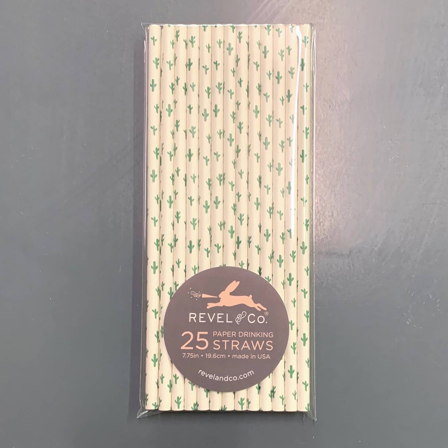 Cactus Paper Straws Made in USA - Package of 25