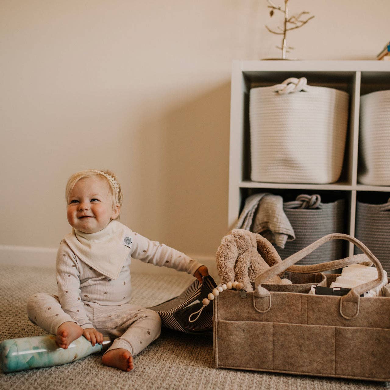 Rope Cube Storage Basket - White