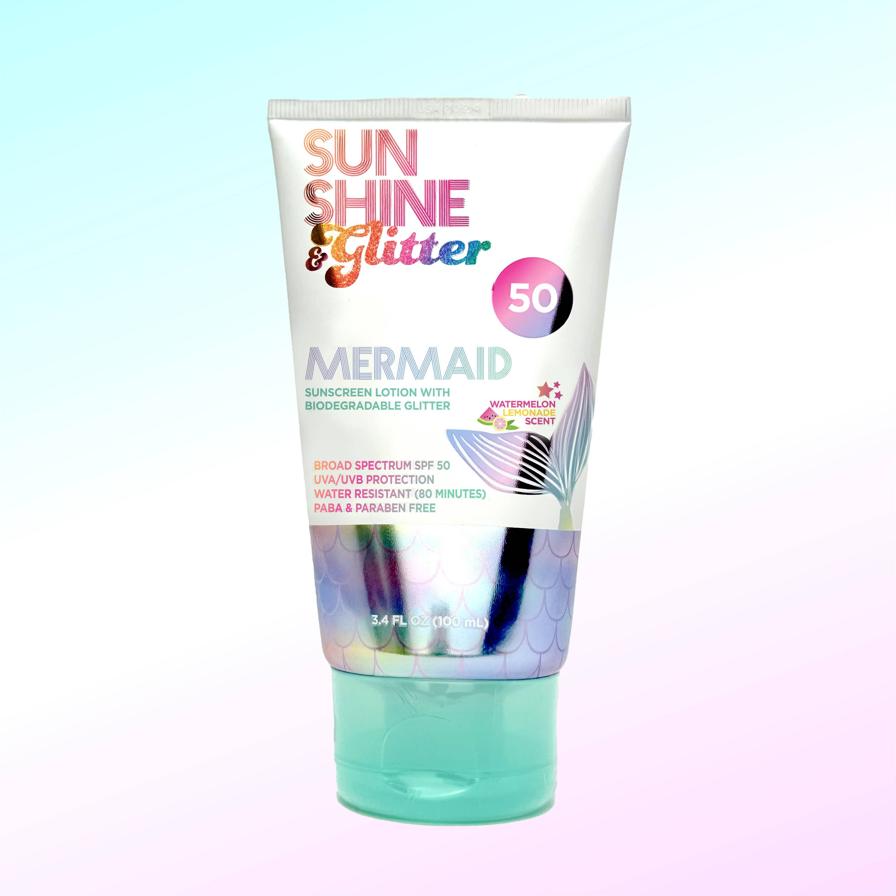 Sunshine & Glitter - NEW! S&G Mermaid Biodegradable Glitter SPF 50 TUBE