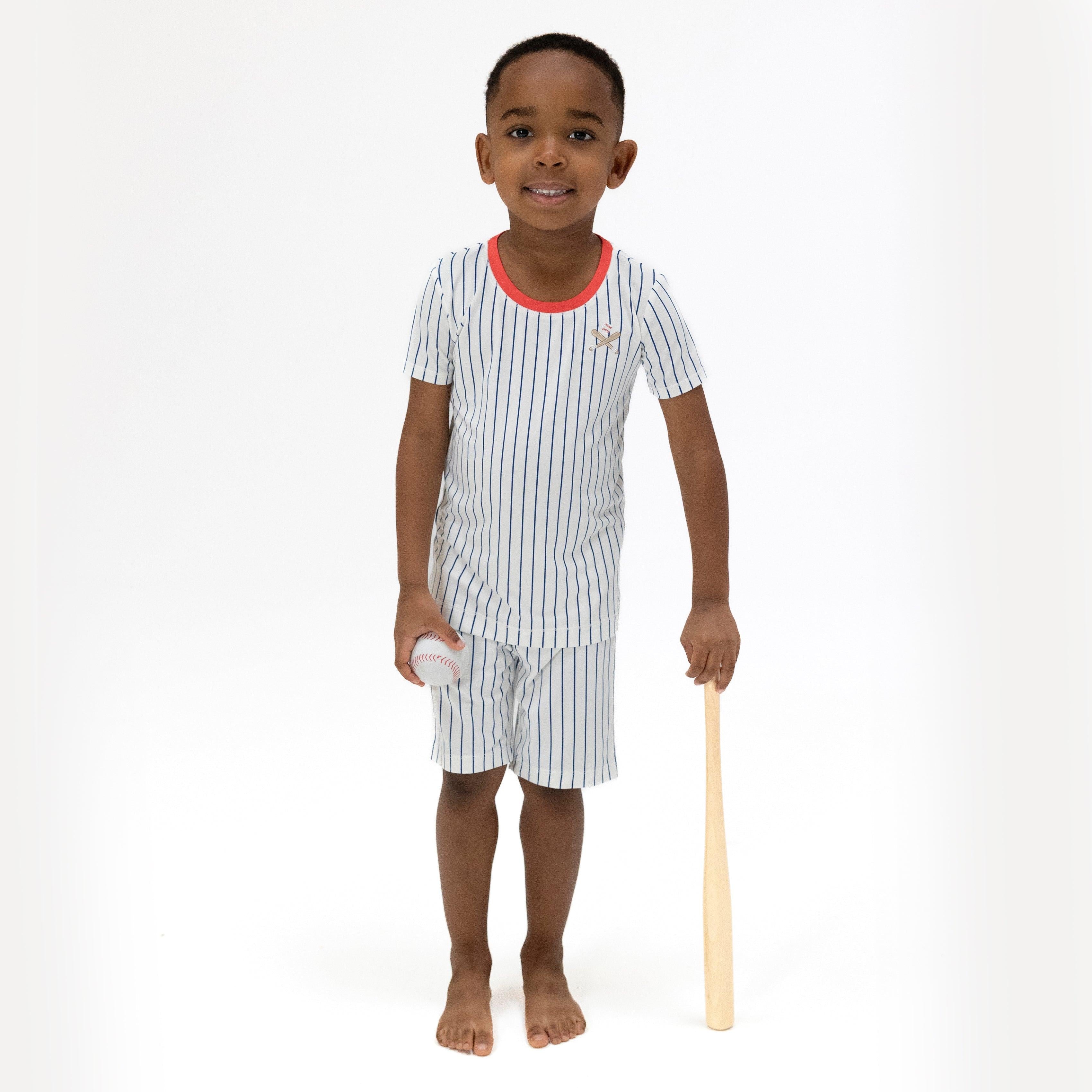 Angel Dear Baseball Stripe Loungewear Short Set