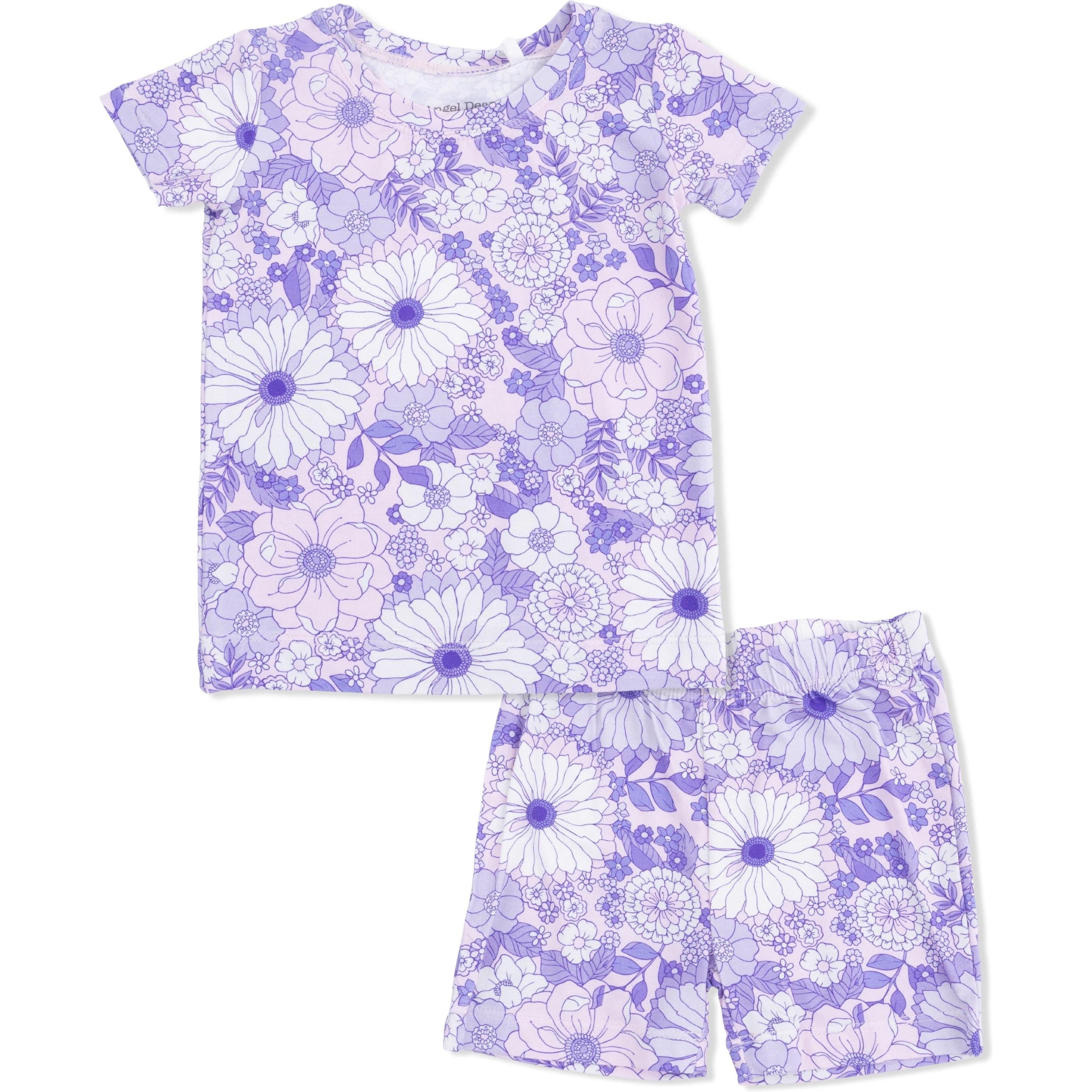 Angel Dear Lacy Lavender Floral Loungewear Short Set