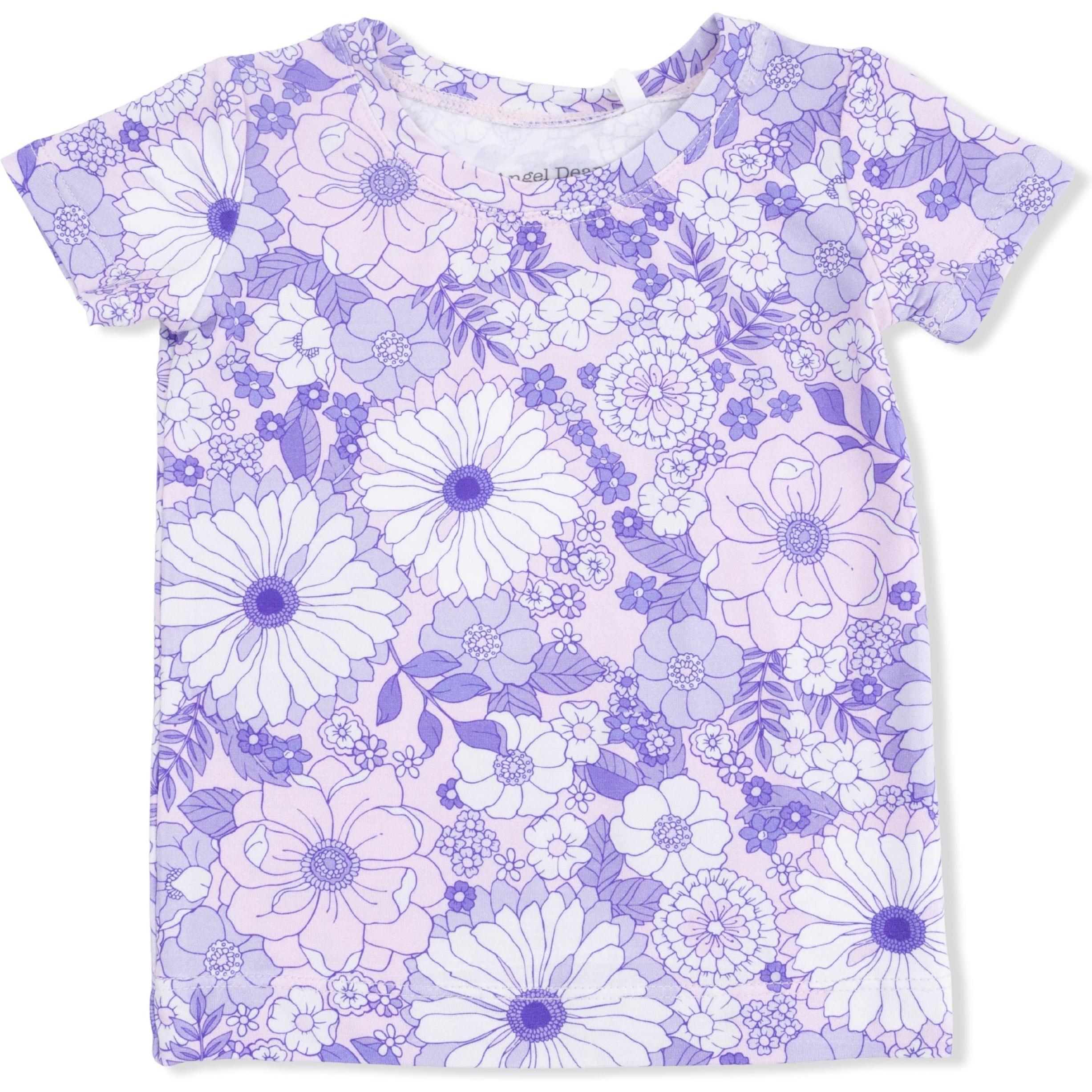 Angel Dear Lacy Lavender Floral Loungewear Short Set