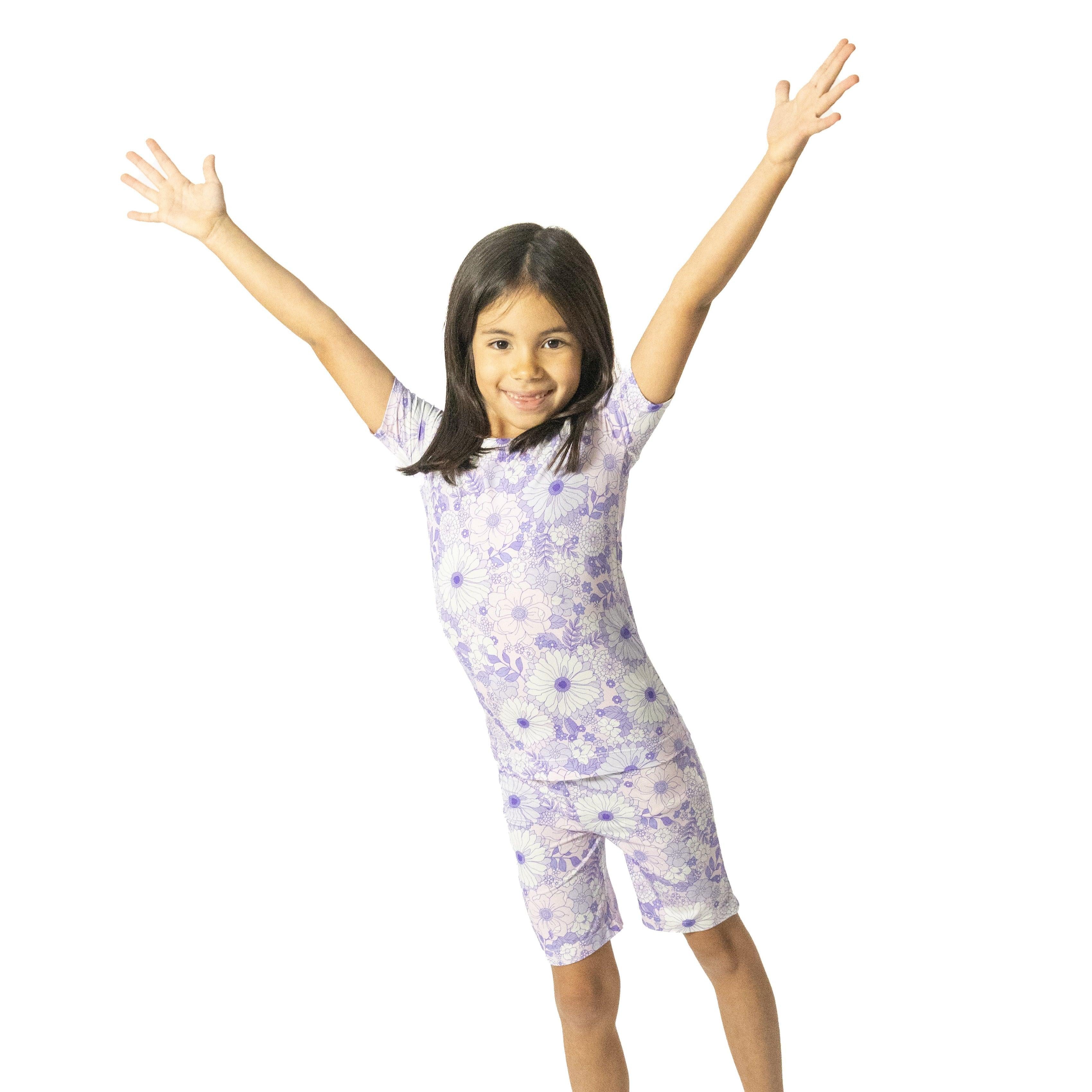 Angel Dear Lacy Lavender Floral Loungewear Short Set