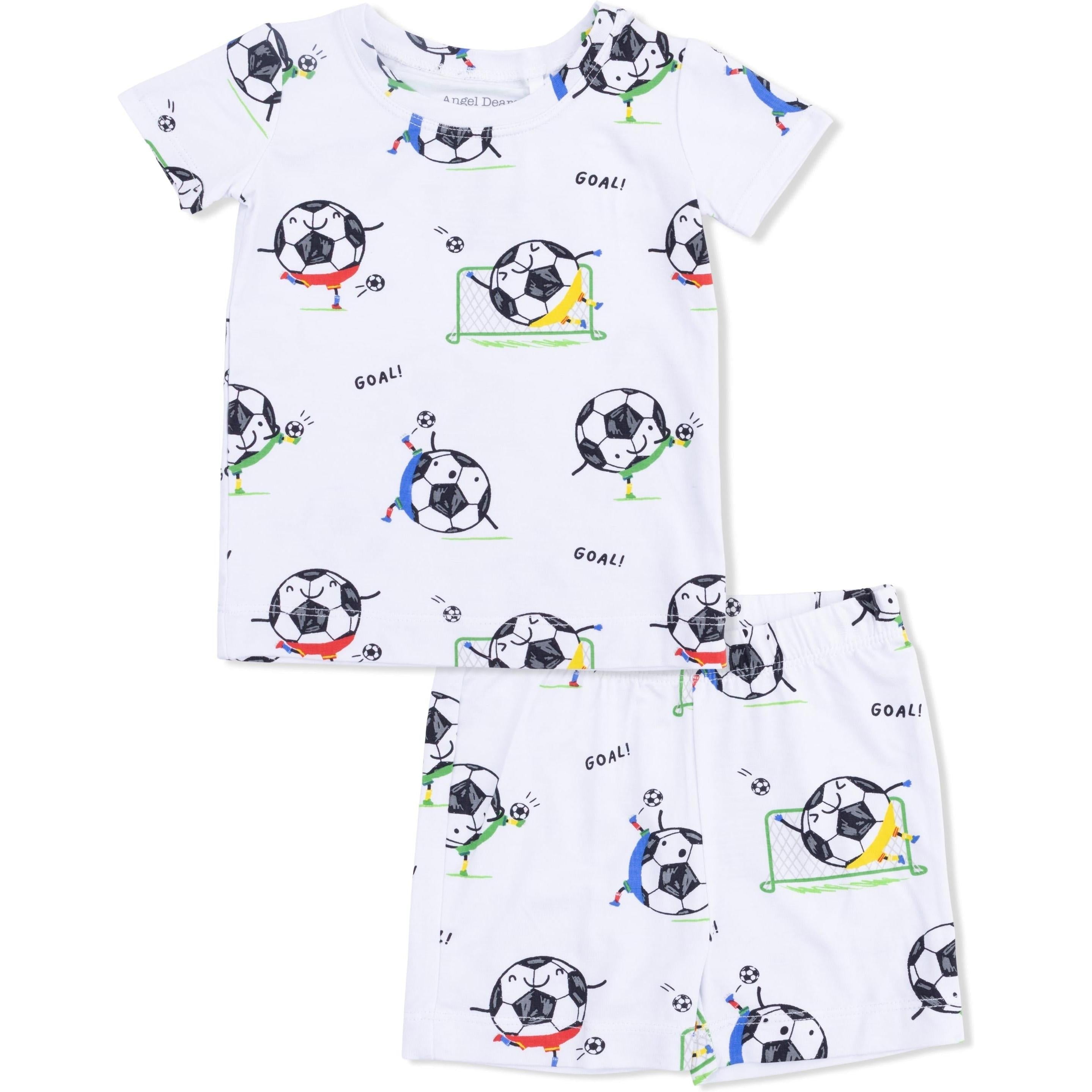Angel Dear Soccer Balls Playing Soccer  Blue Loungewear Short Set