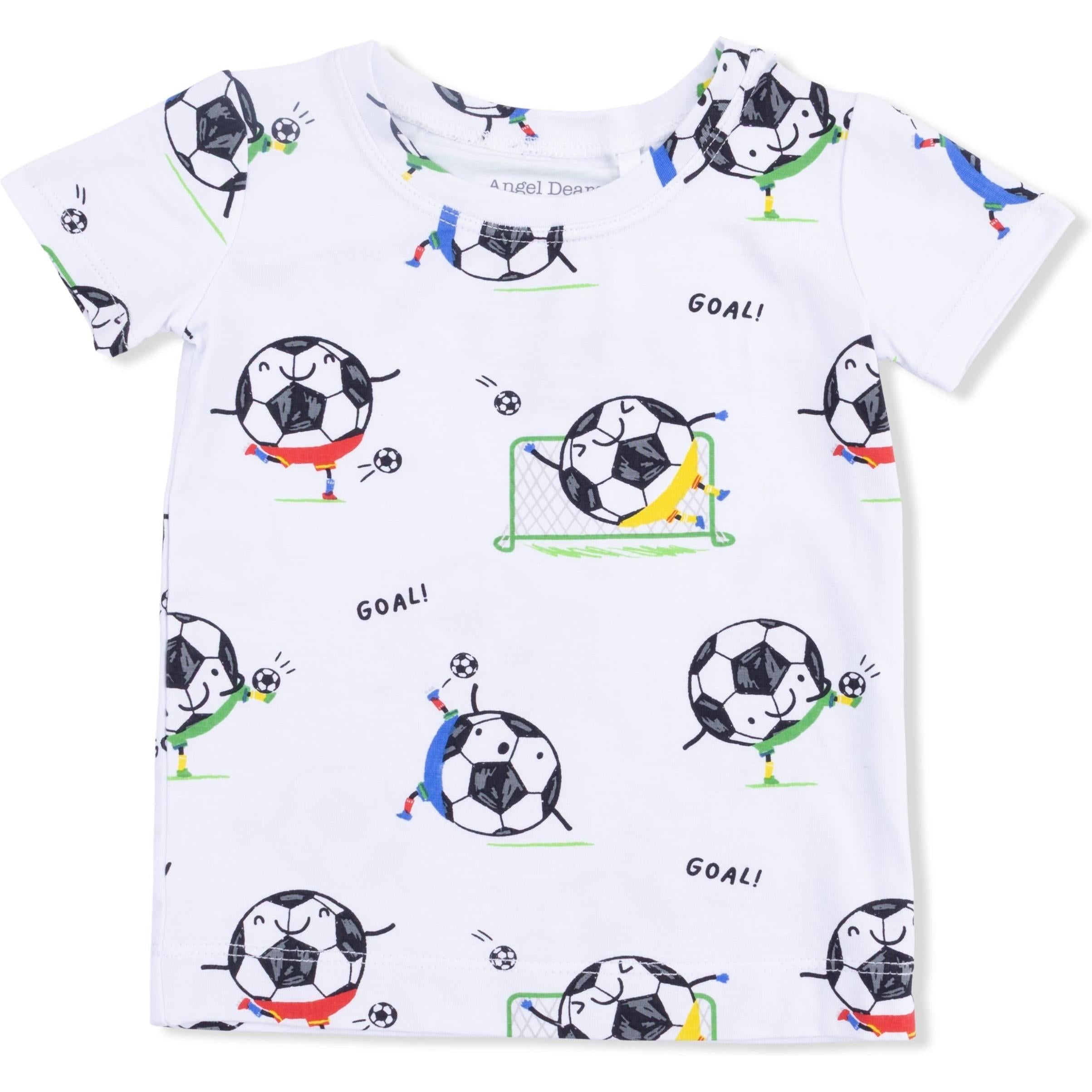 Angel Dear Soccer Balls Playing Soccer  Blue Loungewear Short Set