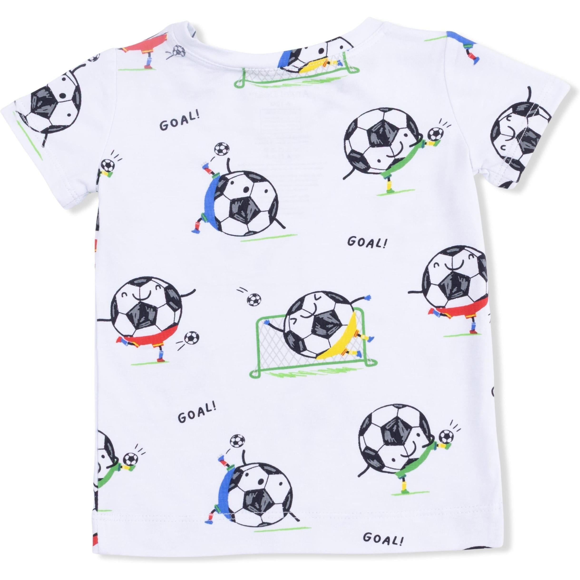 Angel Dear Soccer Balls Playing Soccer  Blue Loungewear Short Set