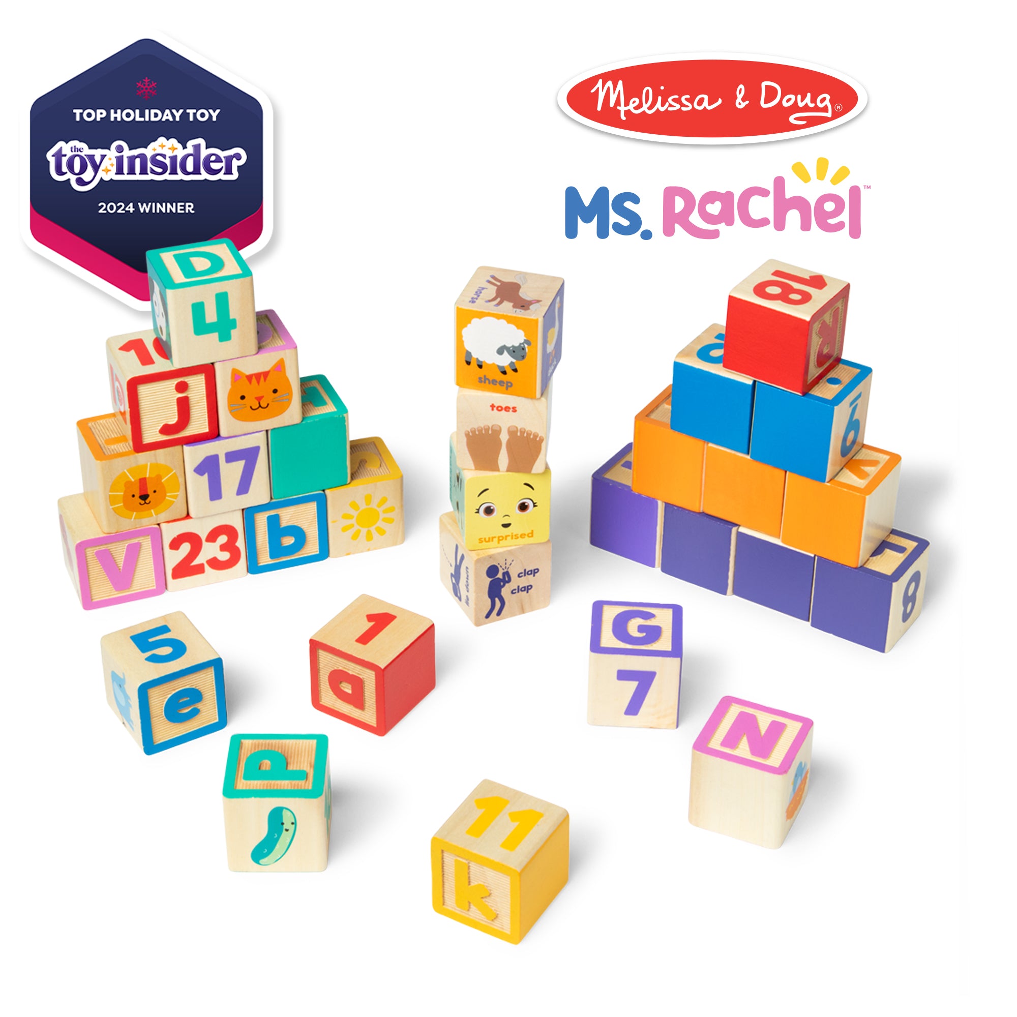 Melissa & Doug Ms. Rachel Wooden Learning Blocks