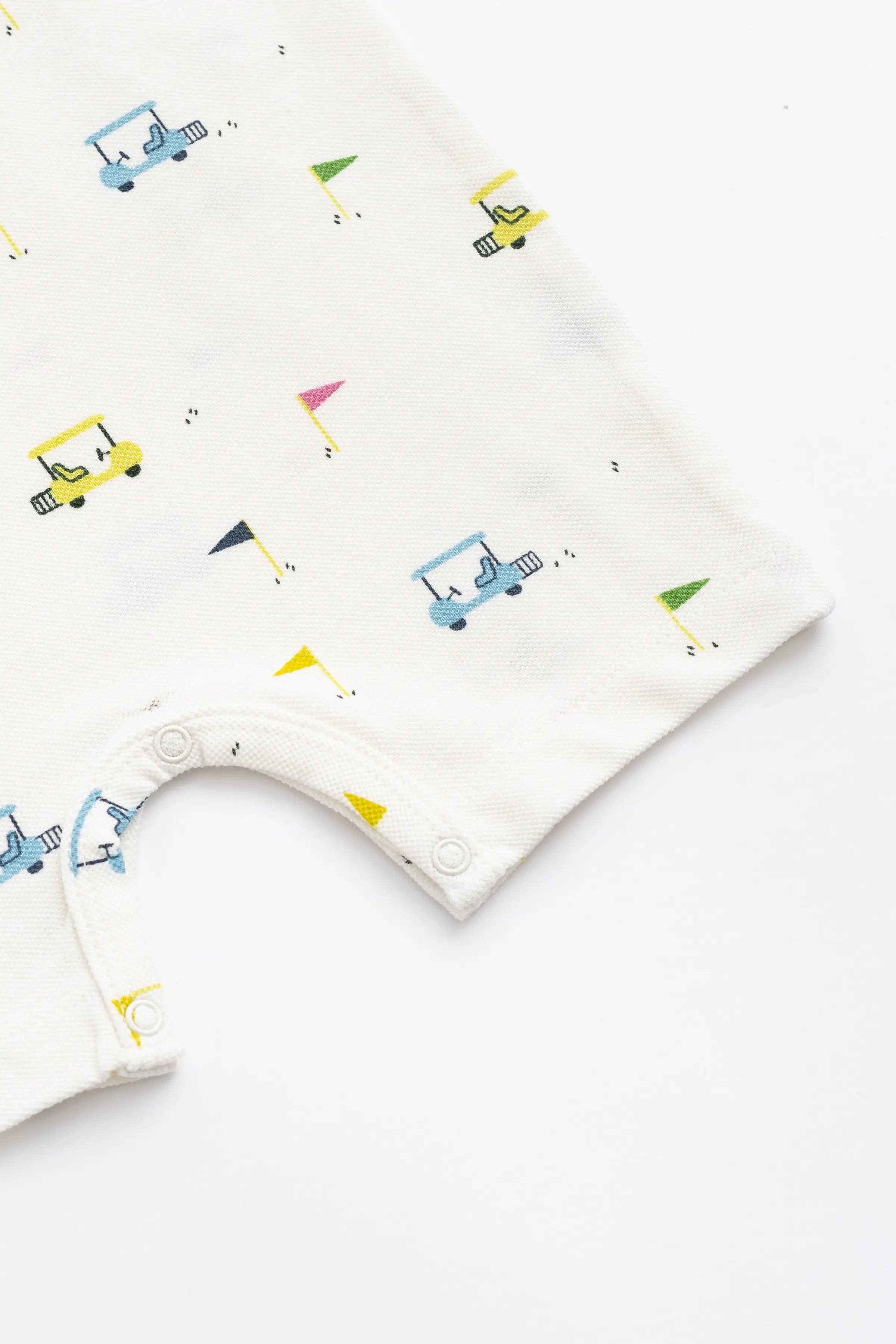 Baby Golf Shorty Polo Romper Little Caddies