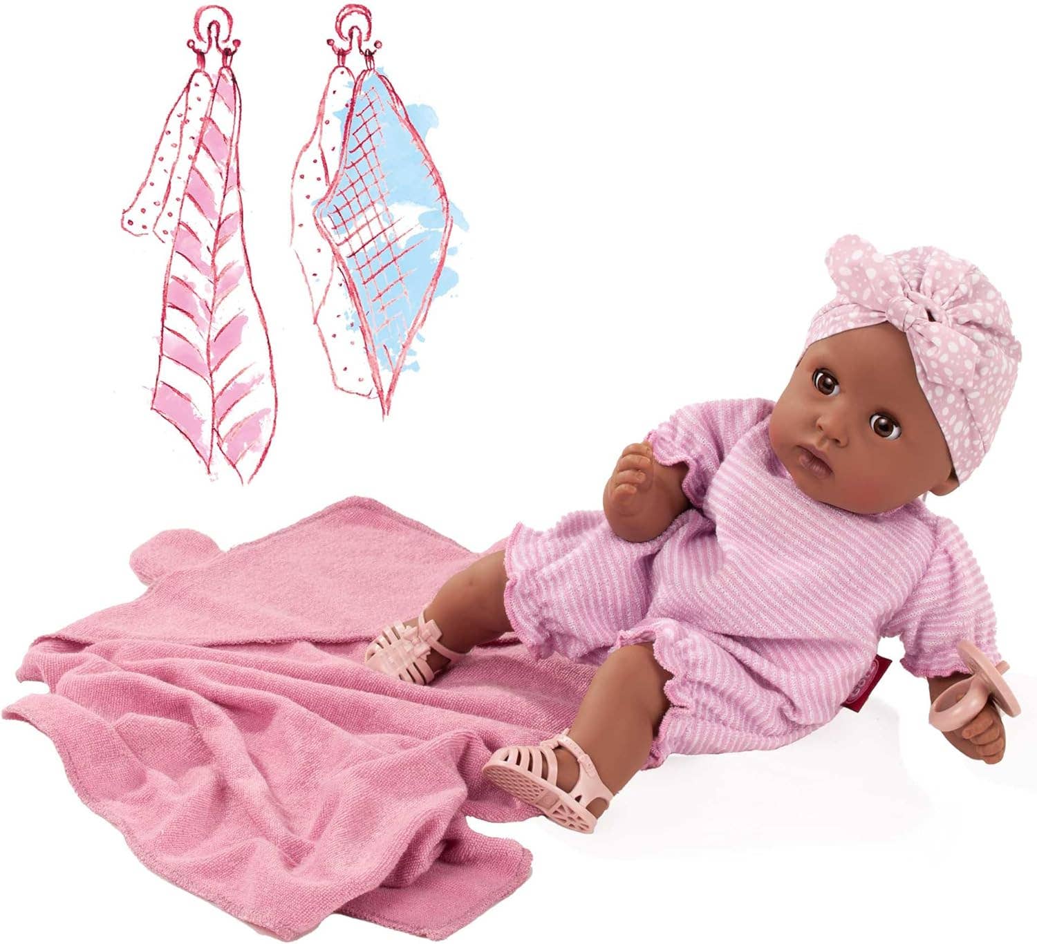 Gotz Cosy Aquini 13" Soft Cloth Bath Baby Doll Set