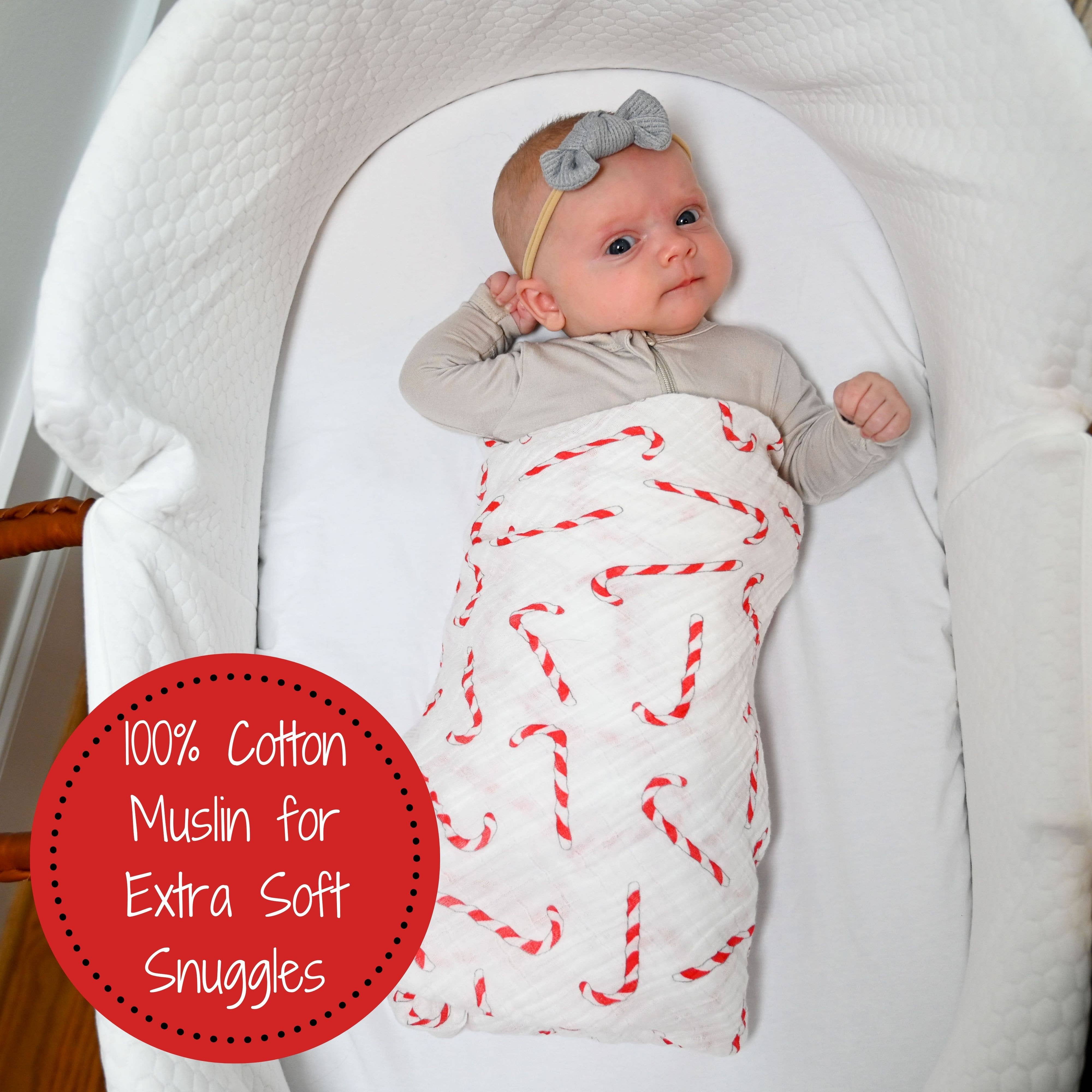 LollyBanks - Mint To Be Together Christmas Holiday Baby Swaddle Blanket