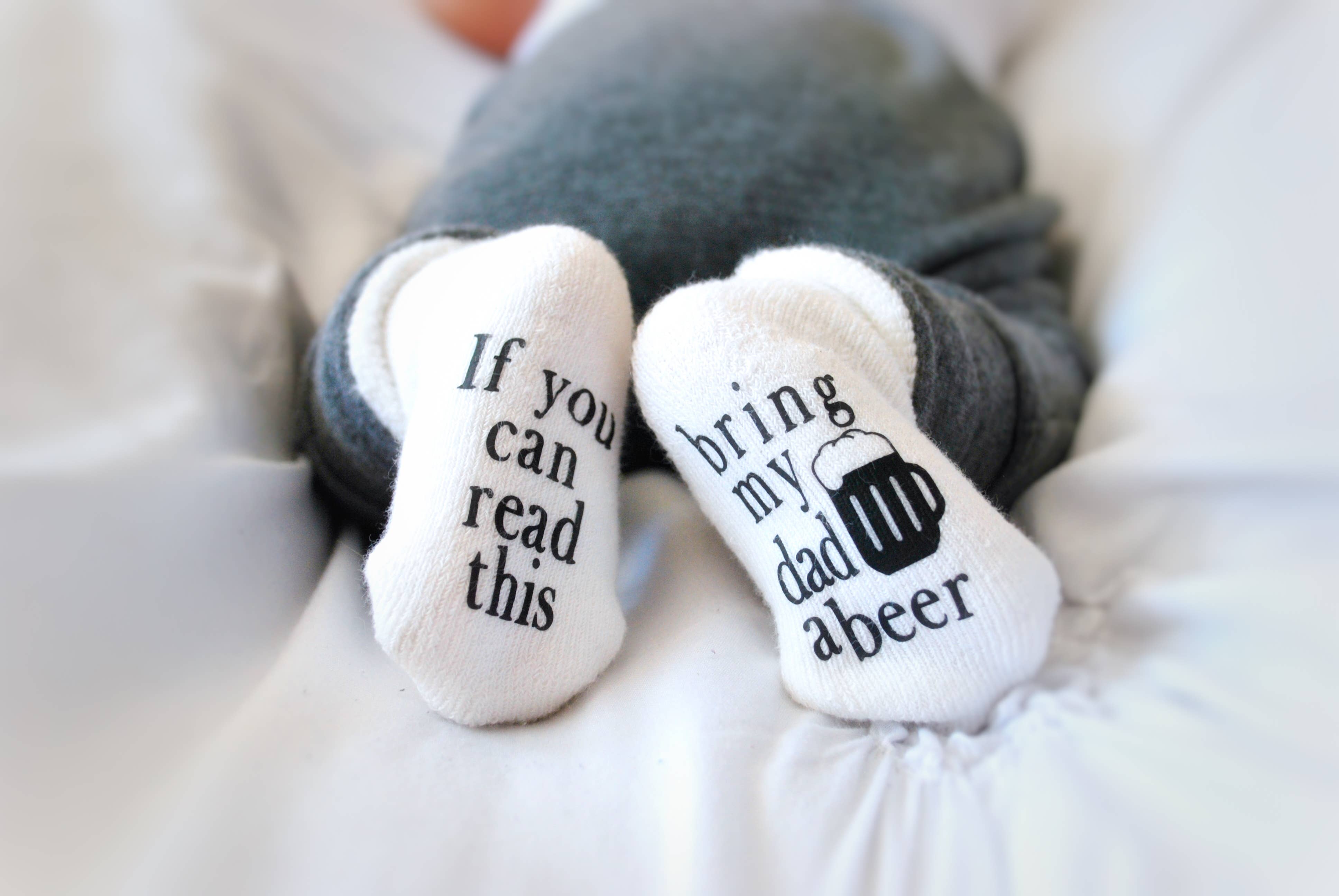 Dorothy’s Reason - Bring My Dad a Beer Baby Socks | Beer Gifts for Dad : 6-18mo
