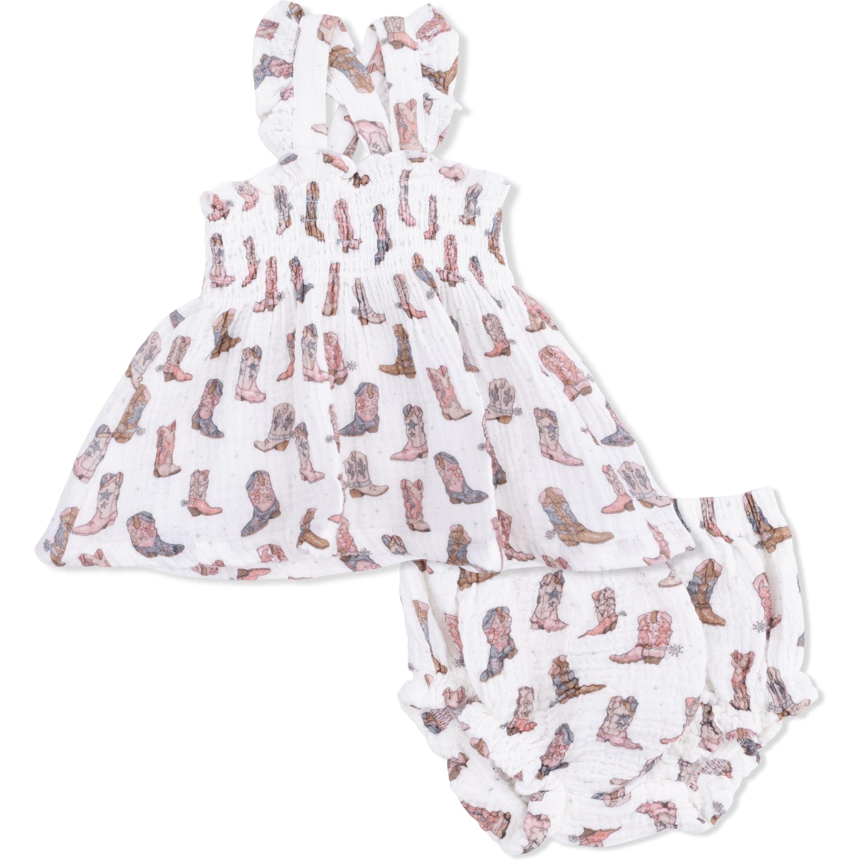 Angel Dear Cowgirl Boots Smocked Top with Bloomer