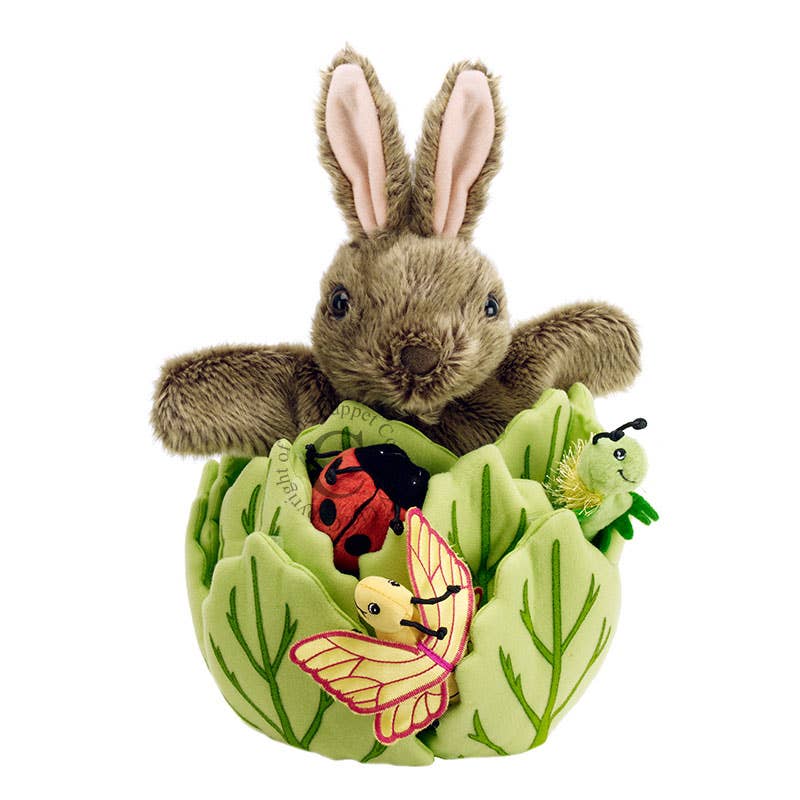 The Puppet Company (US) - Hide-Away Puppets: Rabbit in a Lettuce (with 3 Mini Beasts)