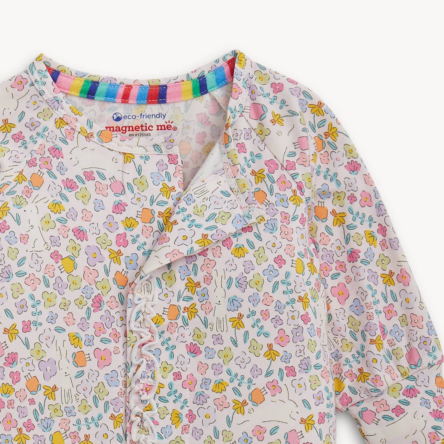 Magnetic Me - BUNNY BLOSSOM MODAL MAG RUFFLE CONV COVERALL: 650 / 12-18M