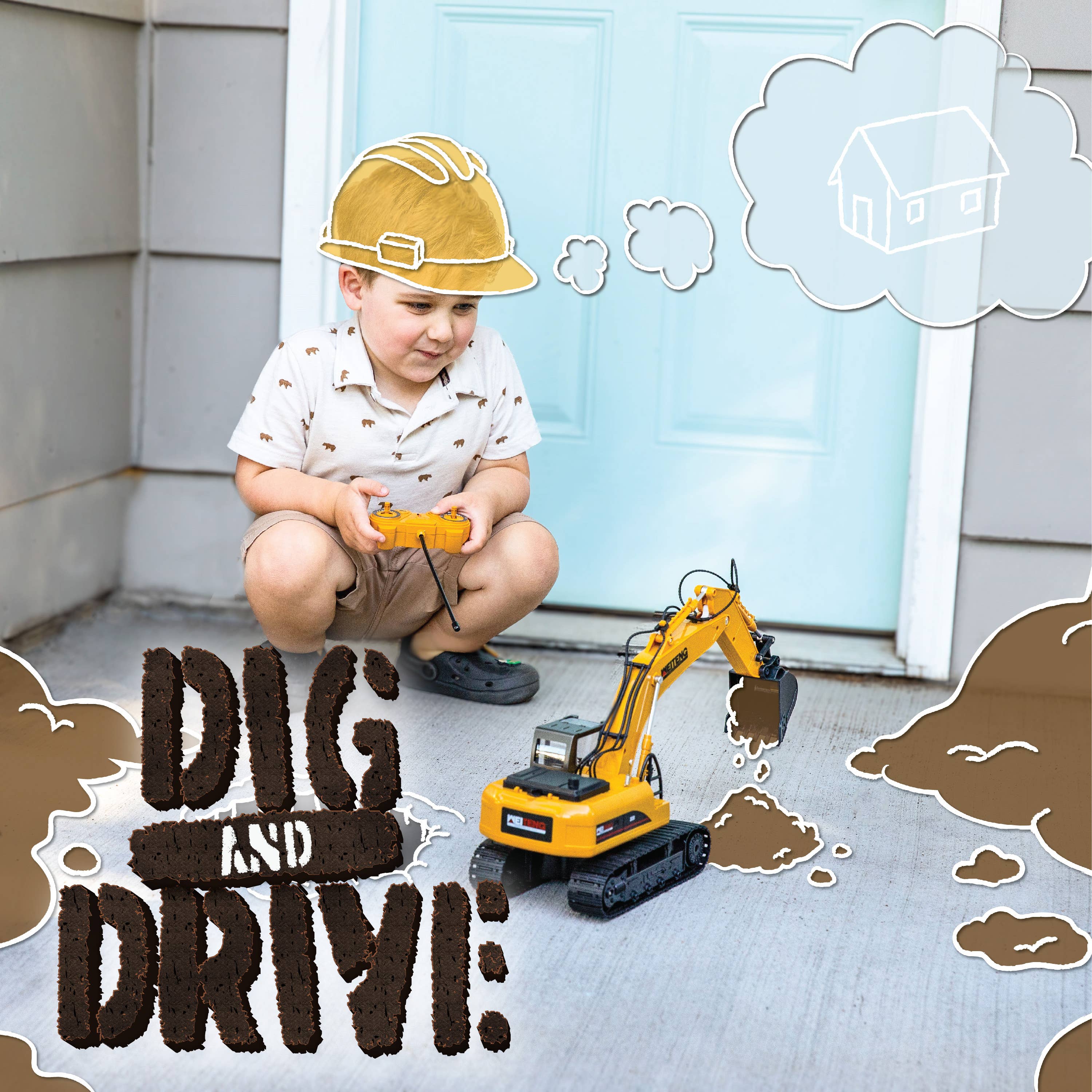Dig and Drive Light-Up Remote Control Dump Truck