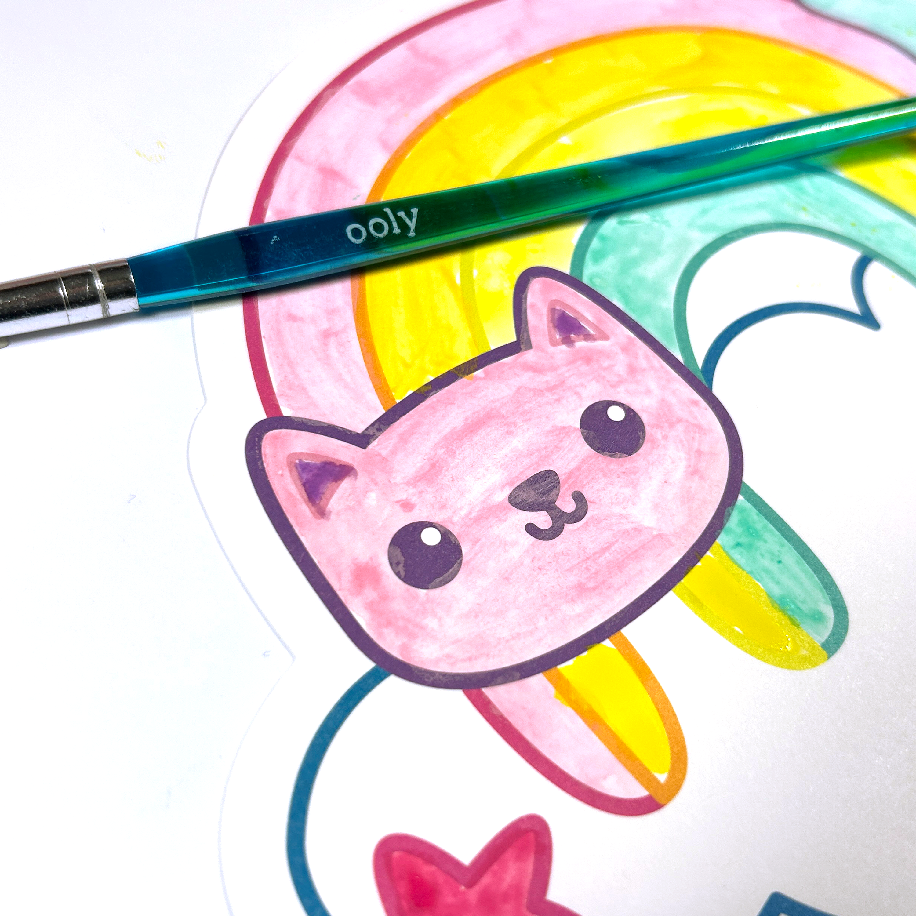 OOLY - Playful Painters: Easy Watercolor Painting Kit - Rainbow Cut