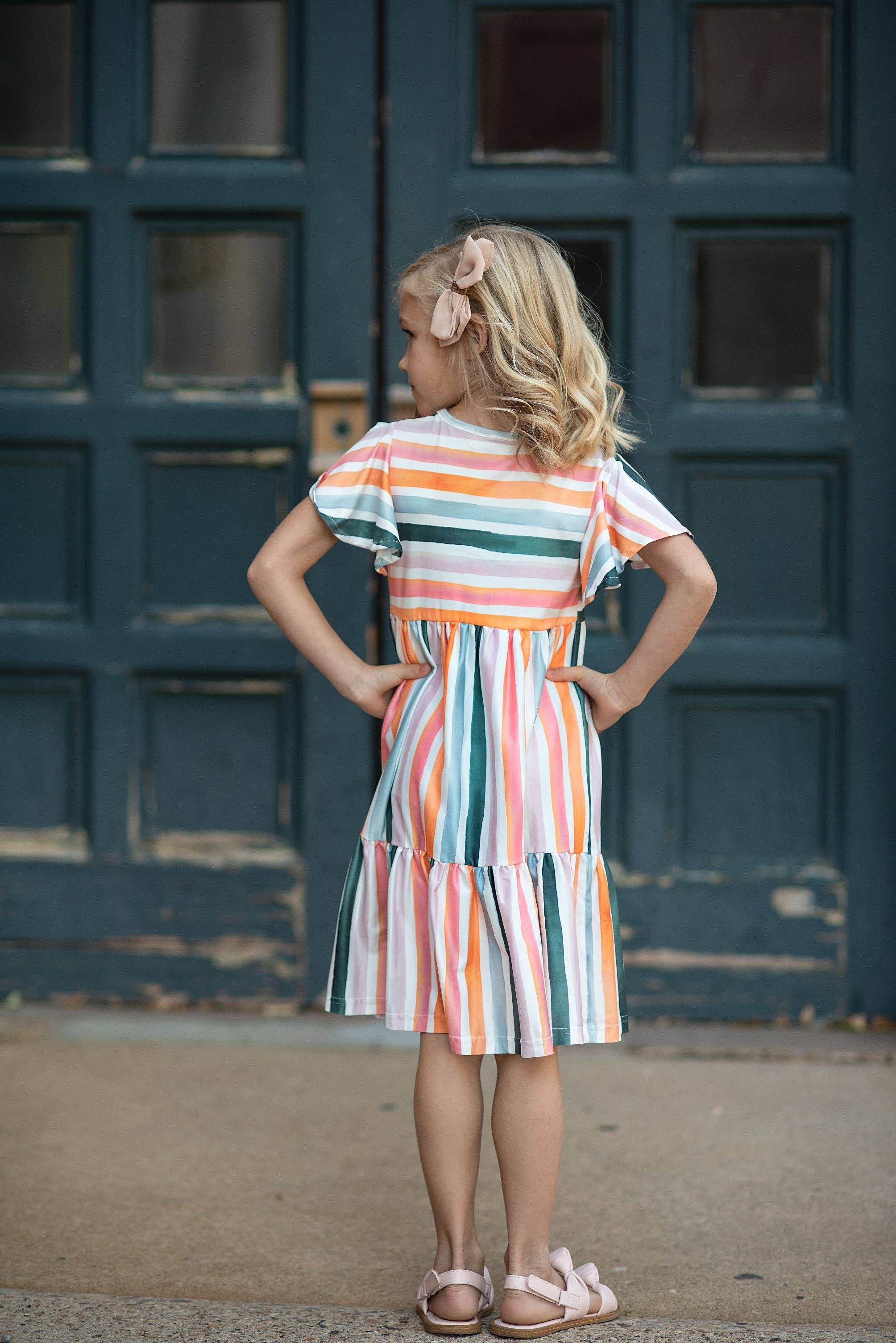 Kids Boho Rainbow Stripe Spring Easter Flutter Sleeve Dress – JadaBug's Kids Boutique Kids Boho Rainbow Stripe Spring Easter Flutter Sleeve Dress – JadaBug's Kids Boutique