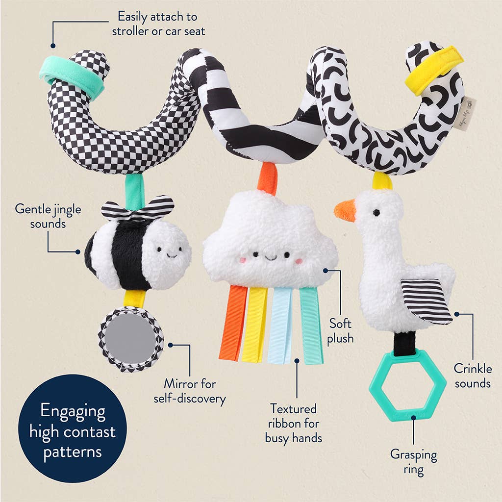 Spiral Car Seat Activity Toy: High Contrast