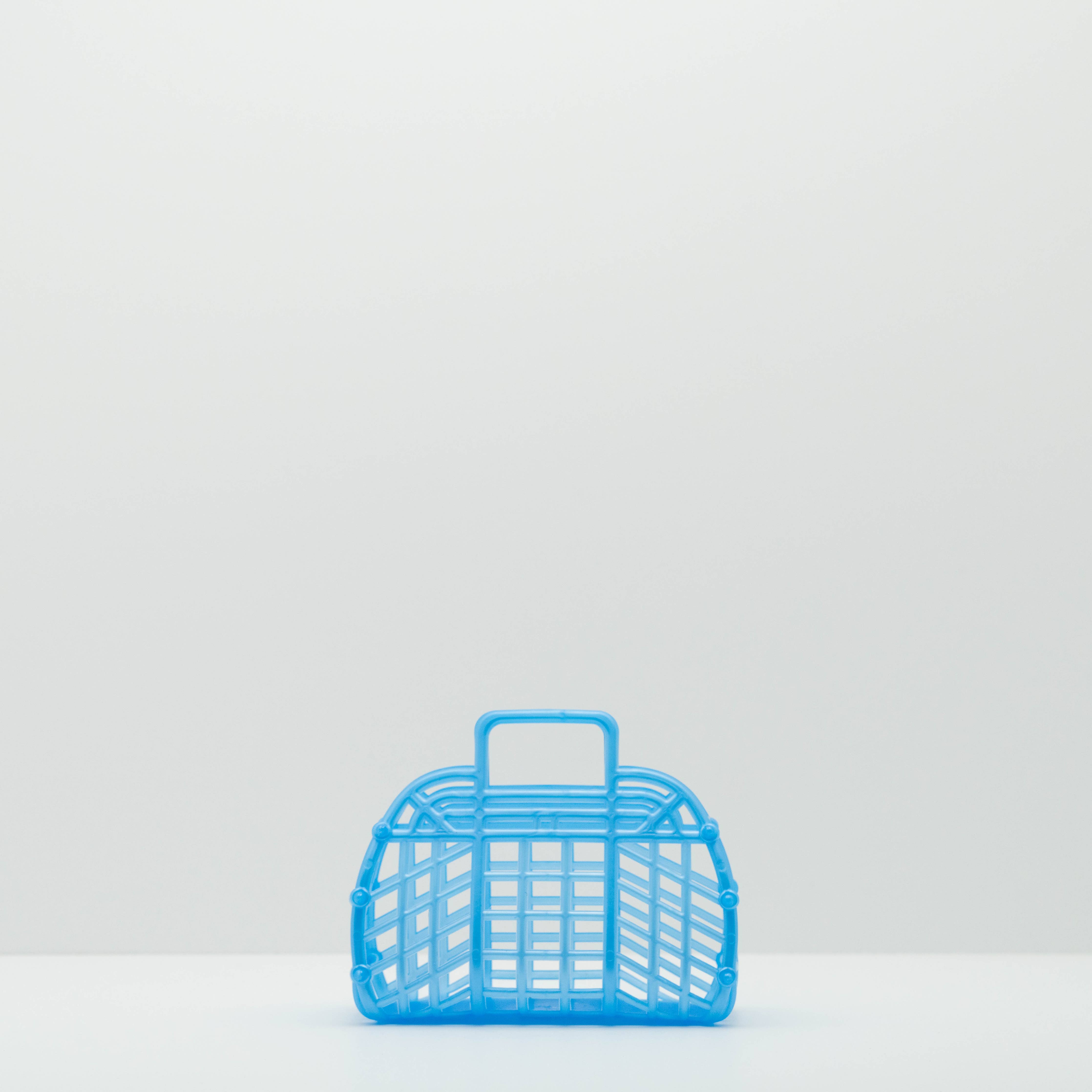 JustforZo boutique, Inc. - Mini Retro Jelly Baskets, Kids Tote & Birthday Party Favor: Royal Blue