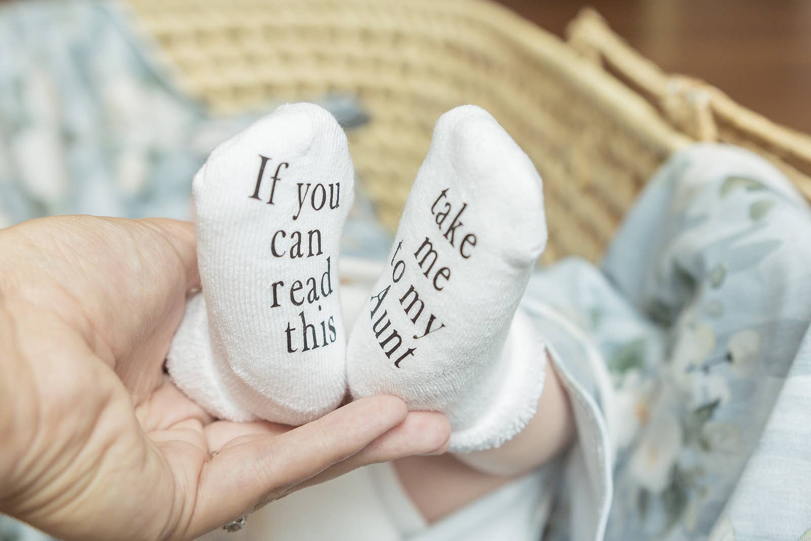 Dorothy’s Reason - Take Me to My Aunt Baby Socks | Baby Items | Baby Shower: 0-6mo