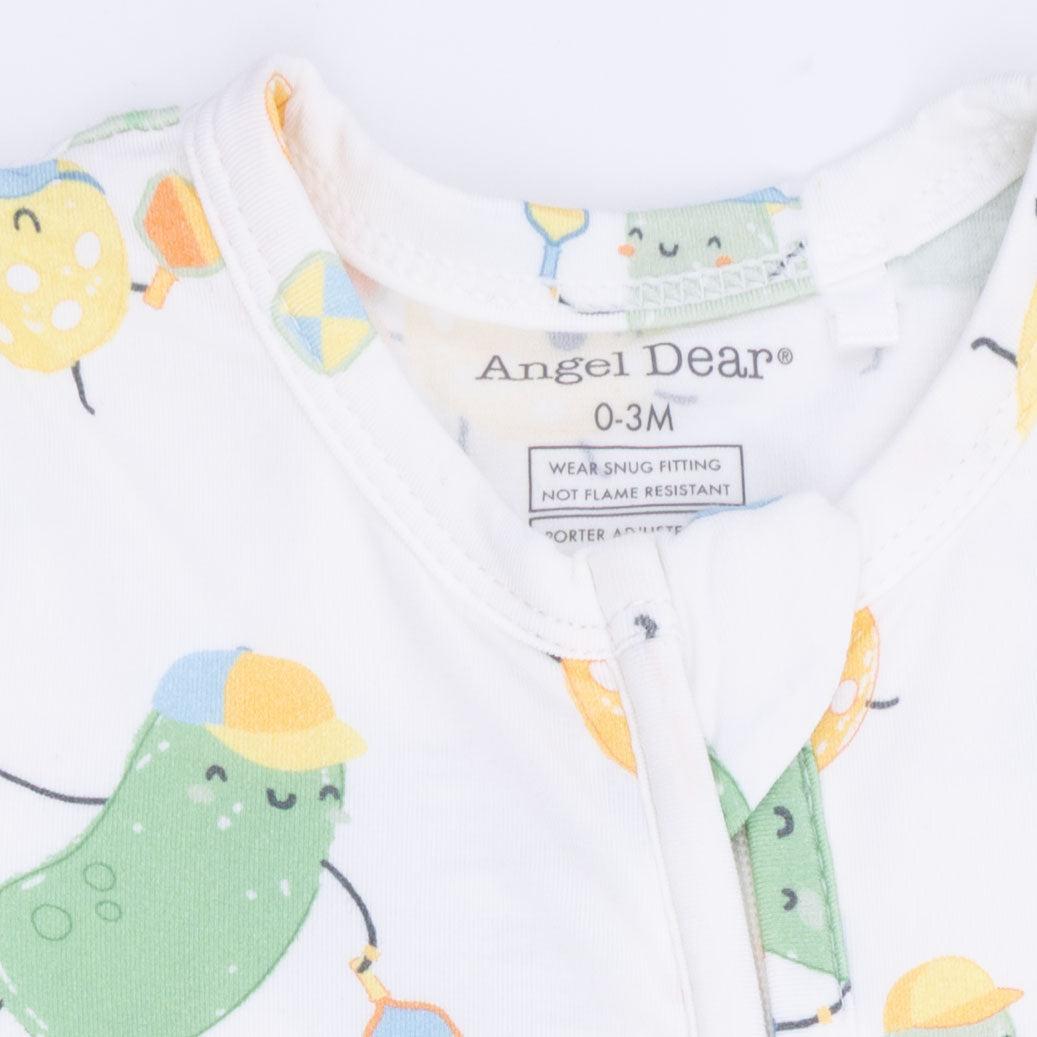 Angel Dear Pickles Playing Pickleball 2 Way Zipper Footie