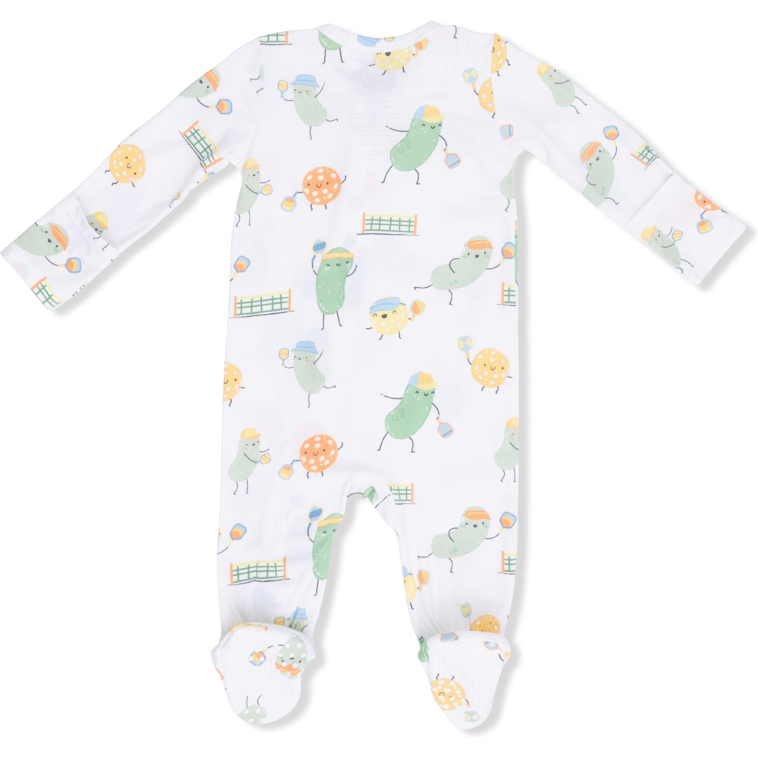 Angel Dear Pickles Playing Pickleball 2 Way Zipper Footie