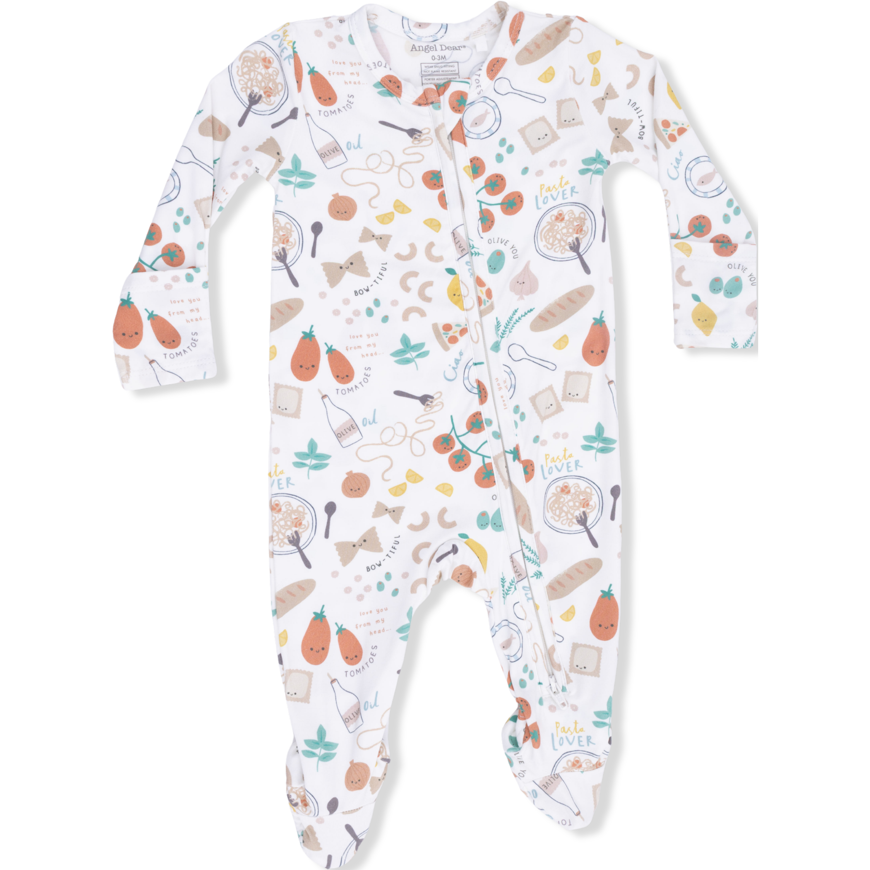 Angel Dear Pasta Lovers 2 Way Zipper Footie