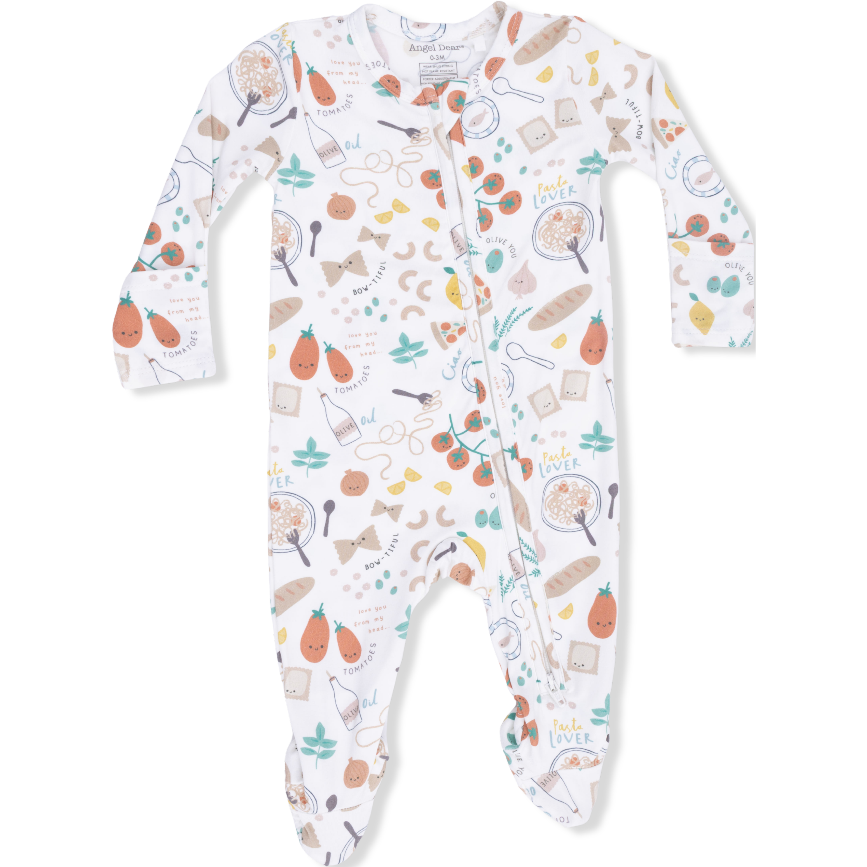Angel Dear Pasta Lovers 2 Way Zipper Footie