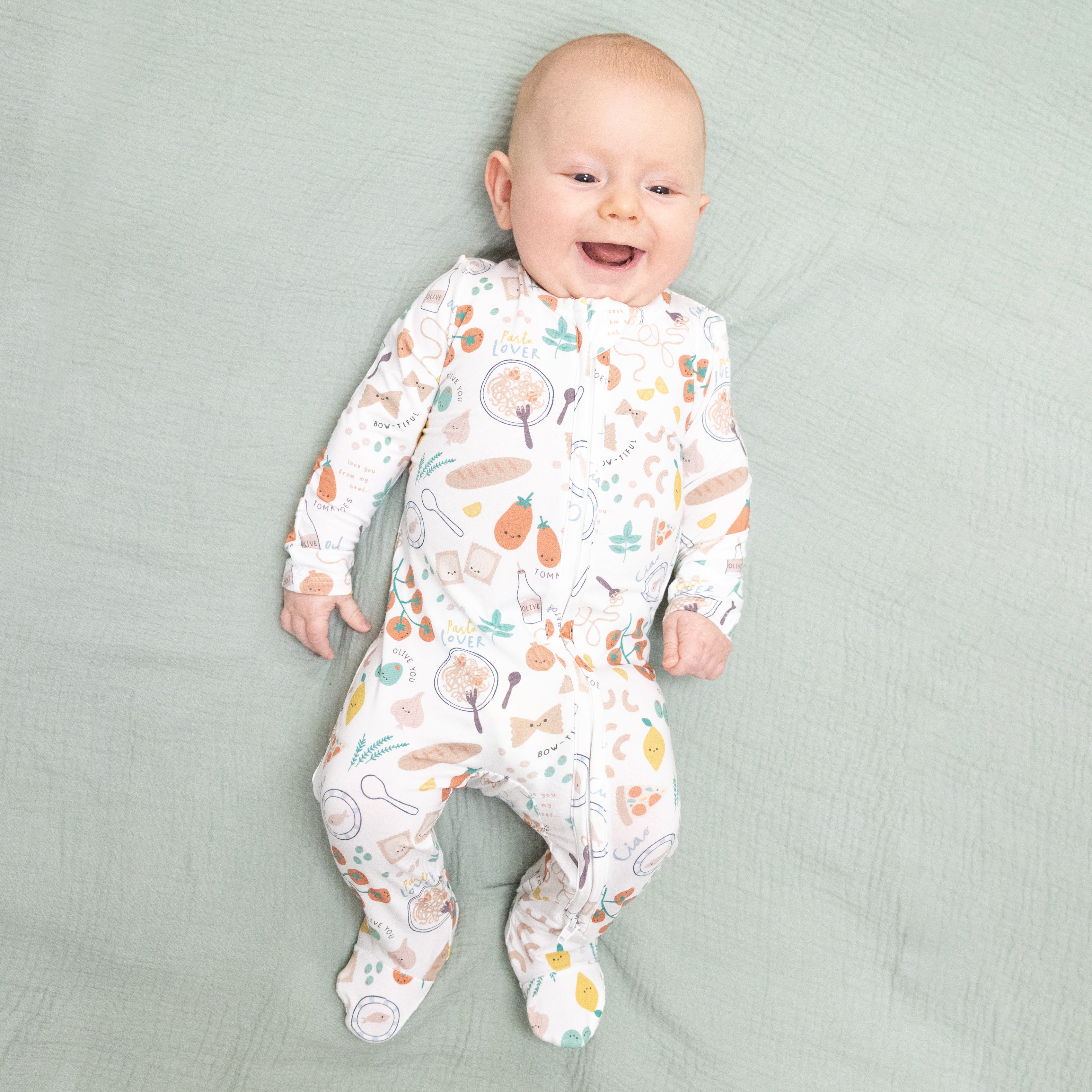 Angel Dear Pasta Lovers 2 Way Zipper Footie