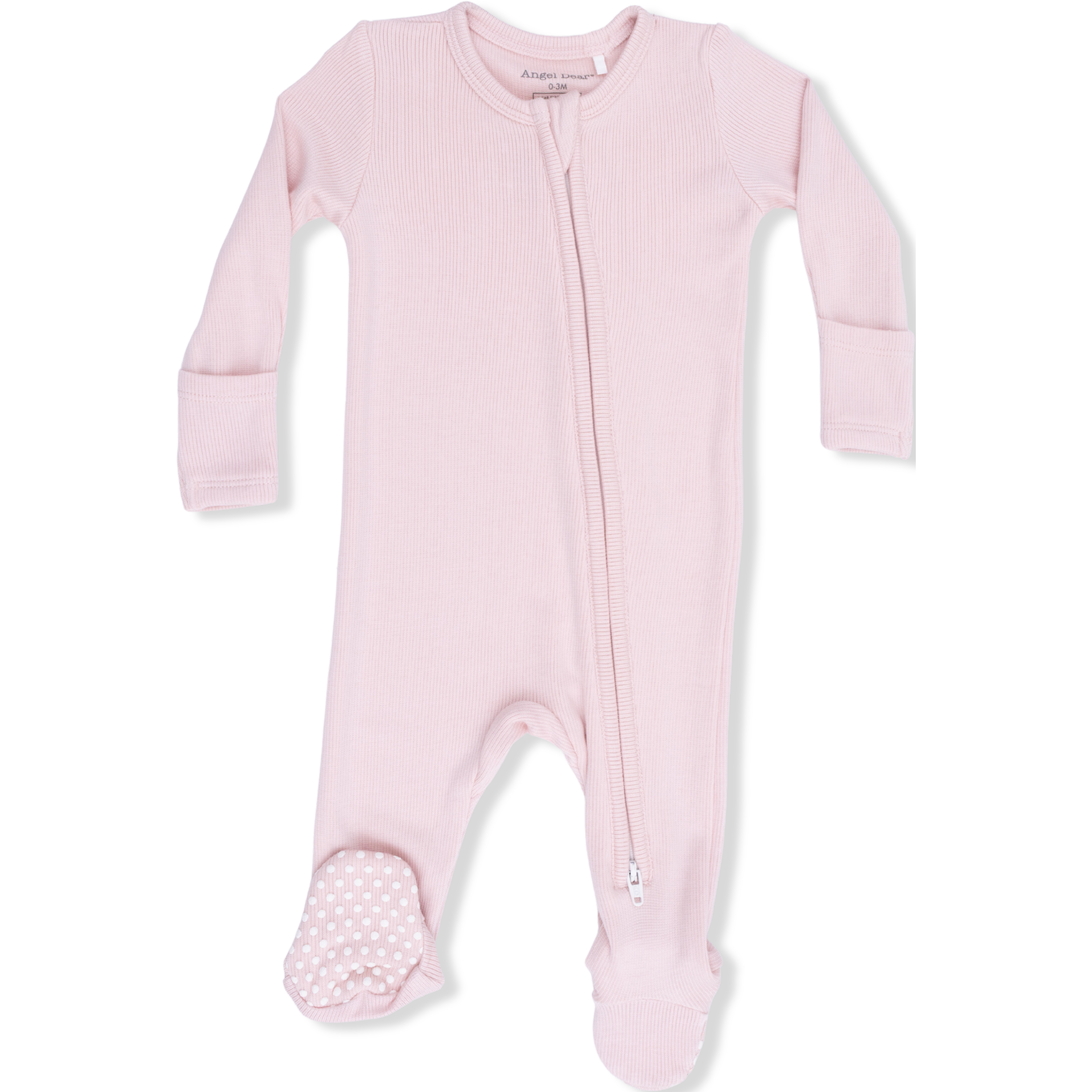 Angel Dear Solid Veiled Pink 2 Way Zipper Footie