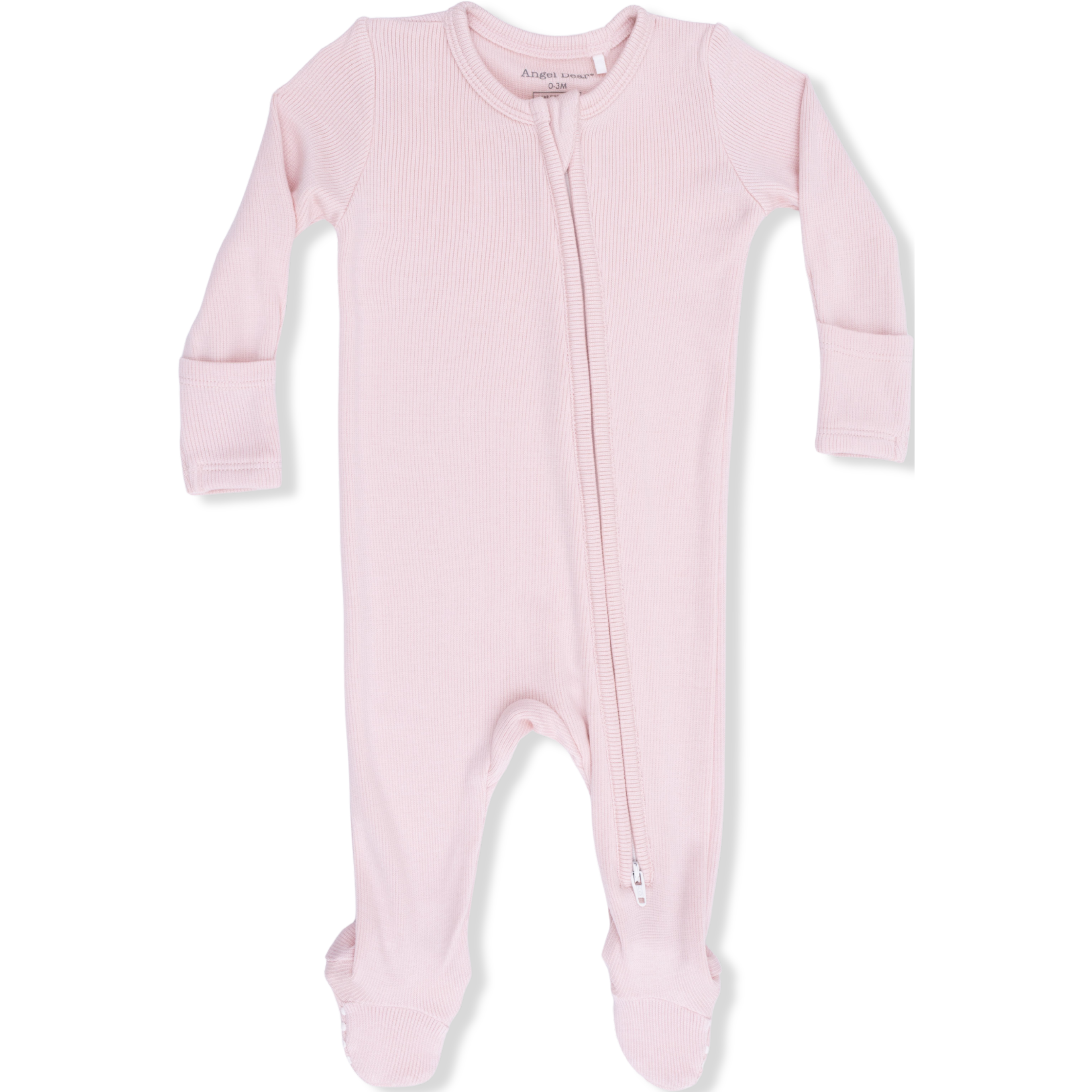 Angel Dear Solid Veiled Pink 2 Way Zipper Footie